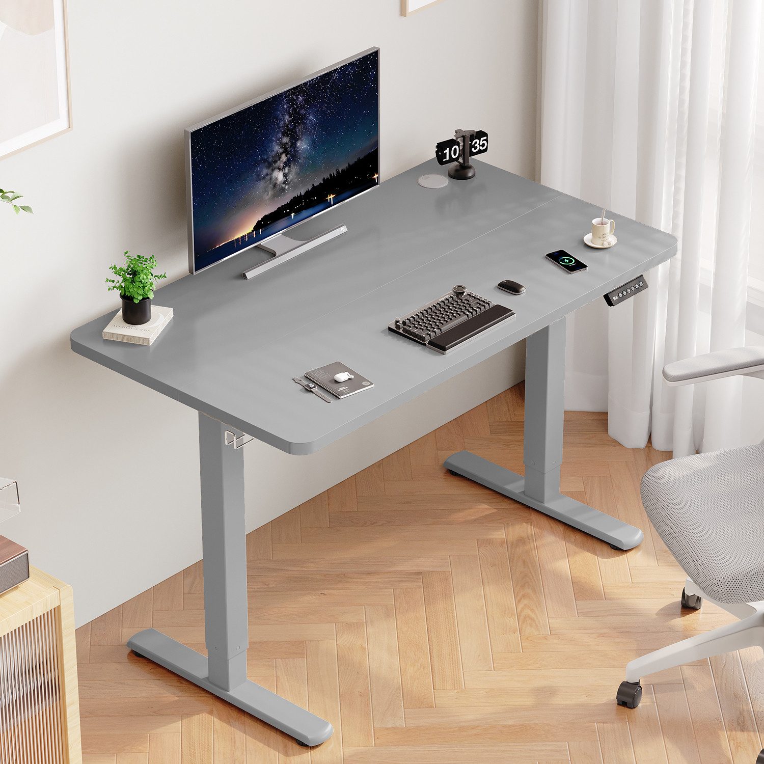 HOMALL Schreibtisch Höhenverstellbarer mit USB-Ladefunktion und günstig online kaufen