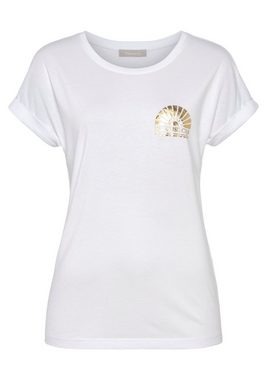 Tamaris T-Shirt Mit Elegantem Folienprint in Gold - NEUE KOLLEKTION