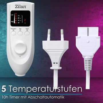 Zilan Heizdecke ZLN-4114, 10h Timer, 5 Temperaturstufen,Überhitzungsschutz,Waschbar bei 30°