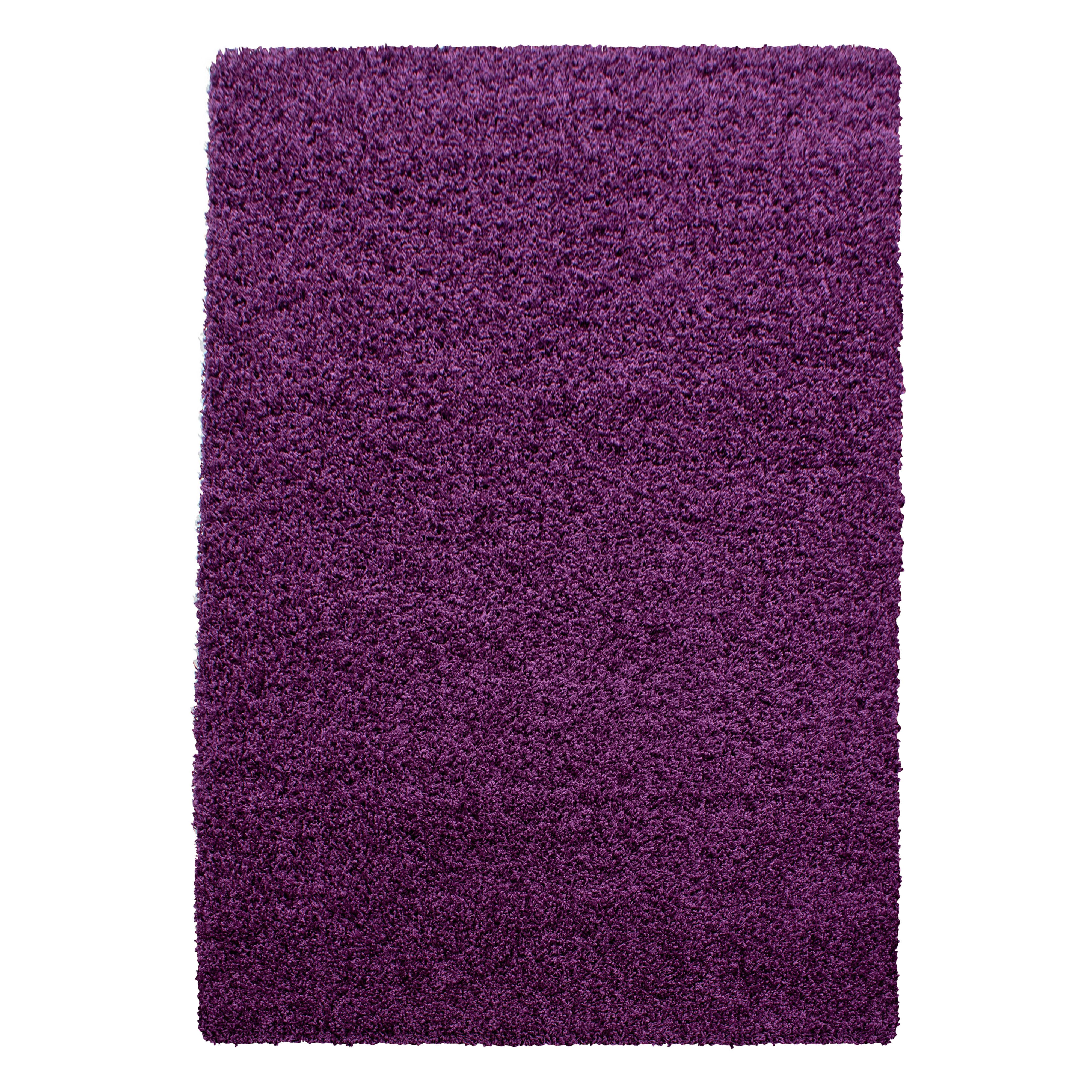 KADIMA DESIGN Teppich Shaggy Hochflorteppich Wohnzimmer Läufer Rund Waschbar RHEIN, Läufer, Höhe: 32 mm, Violett, 60x110 cm, Wohnzimmerteppich Strapazierfähig W – Bild 2 von 5