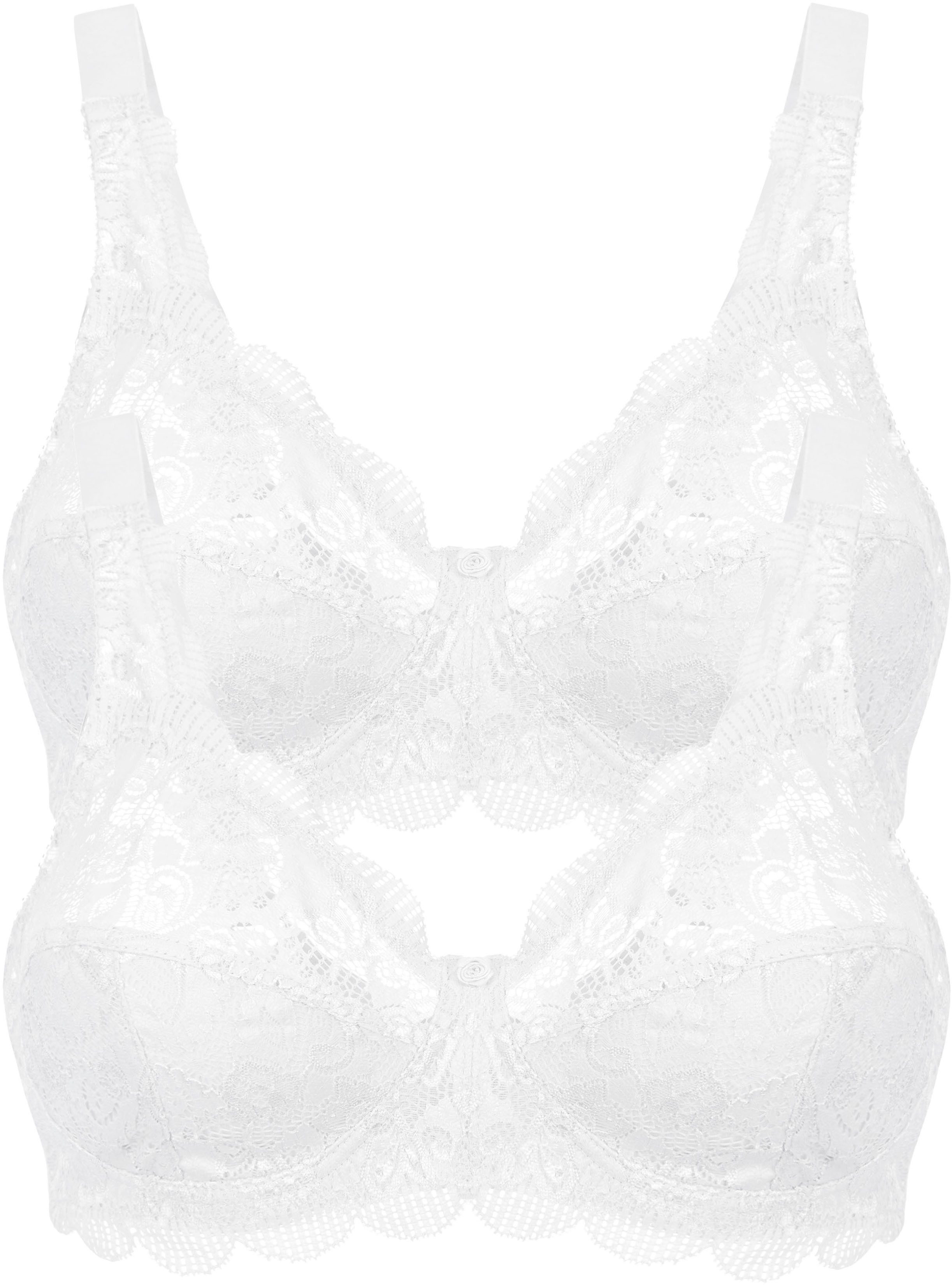 Susa Bügelloser BH Latina (2er Pack) zarte Spitze, atmungsaktiv, elastisch, bequem, BH-Set