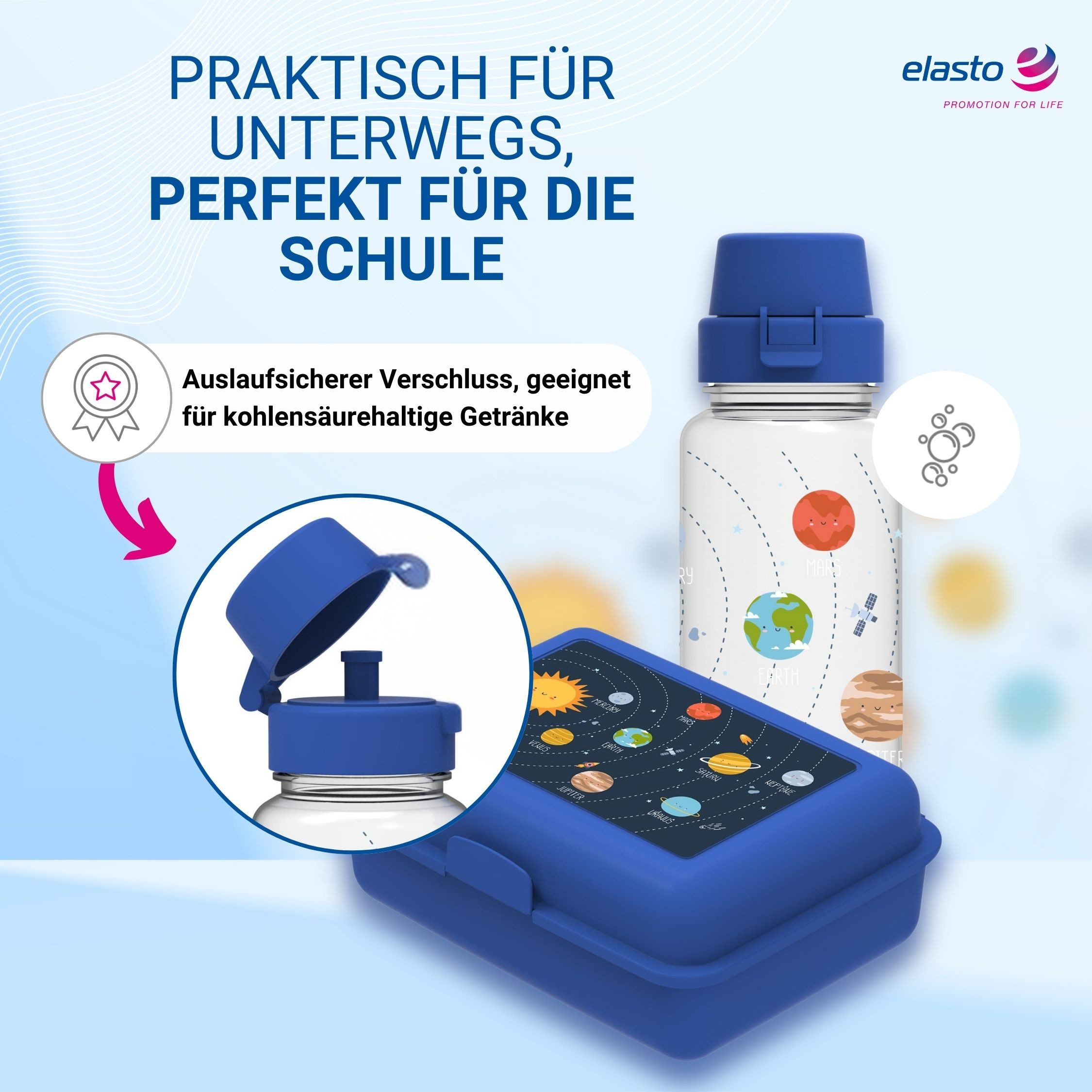 elasto Thermoflasche Schulset für Mädchen & Jungs Brotdose & Trinkflasche für Kinder