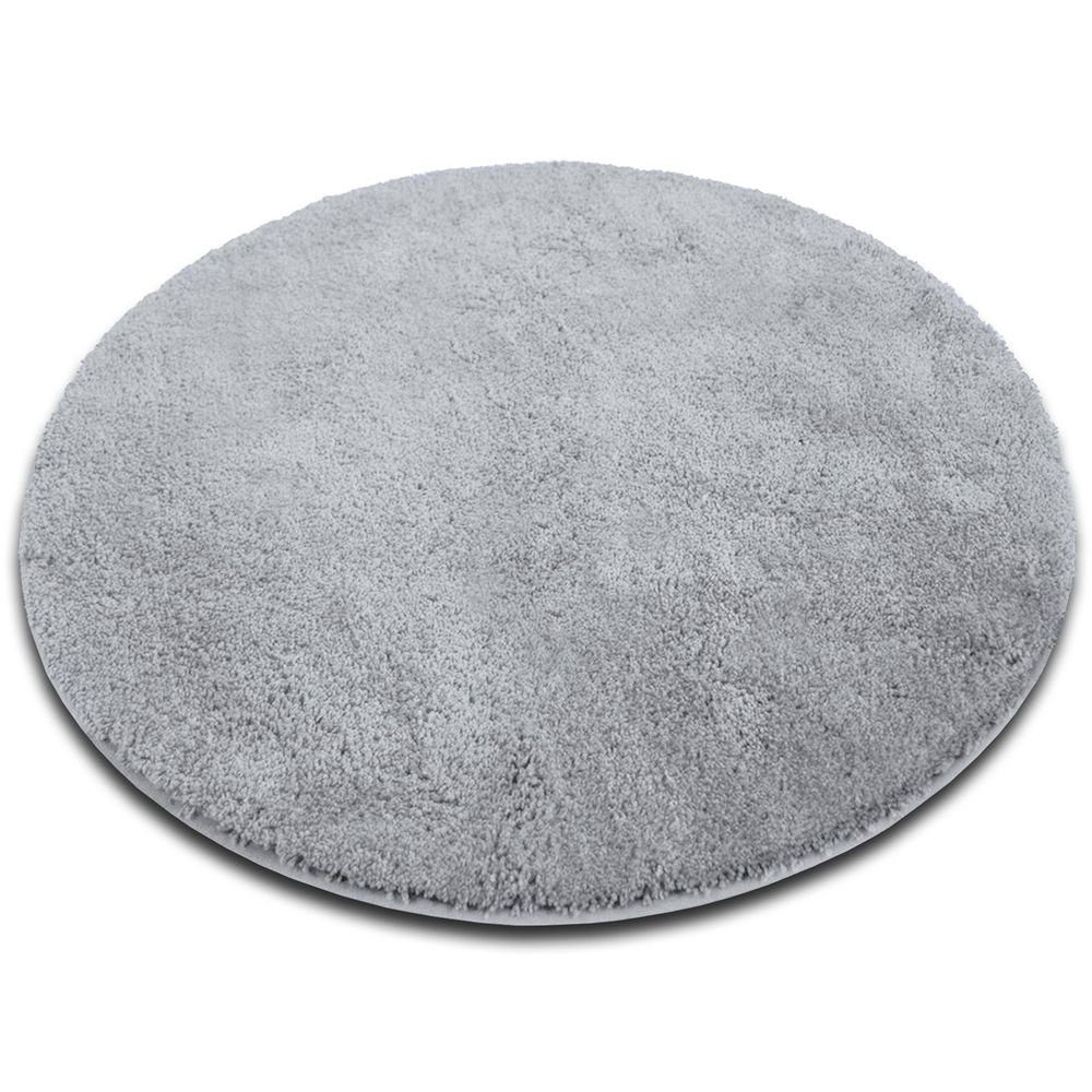 Karat Badematte Karat Hazy Rund, Viele Farben & Größen, Polyester, rutschfeste Latexbeschichtung, waschmaschinenfest, Polyester, extra weicher Flor