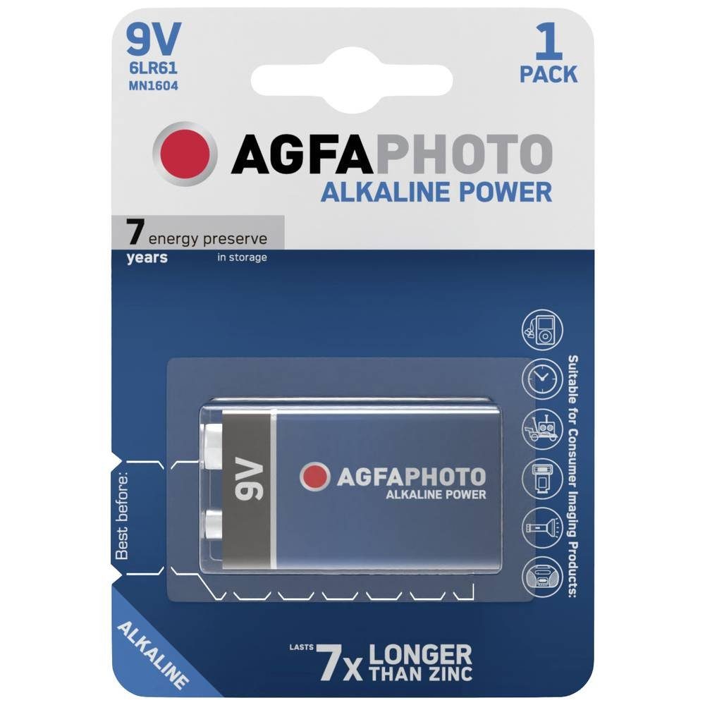 AgfaPhoto Agfa Alkaline 9V Block Batterie Batterie