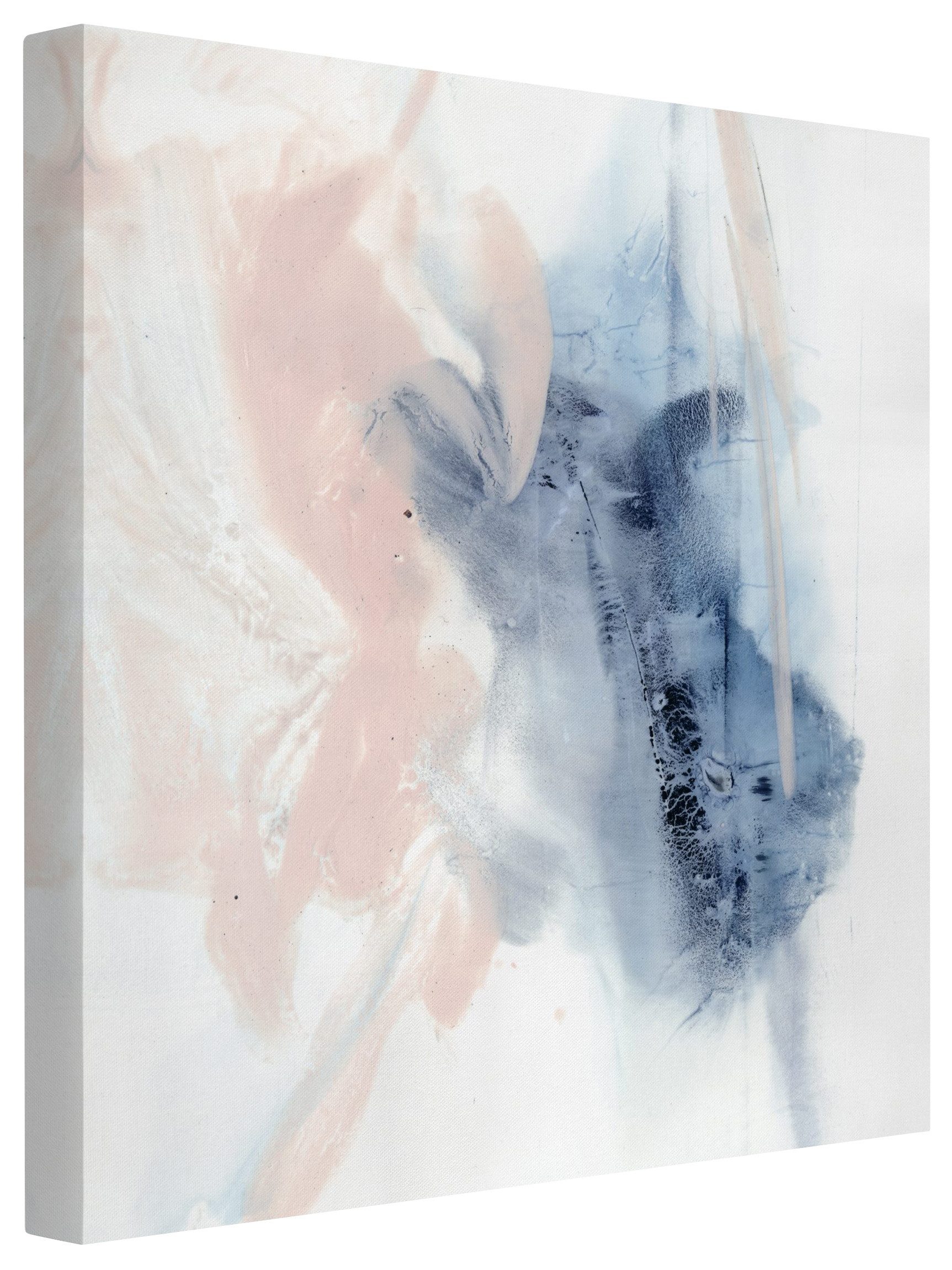 Bilderdepot24 Leinwandbild Abstrakt Modern Indigo & Rouge türkis Bild auf Leinwand Groß XXL, Wohnzimmer Schlafzimmer Küche Flur Wandbild Kunstdruck Wanddeko Druck