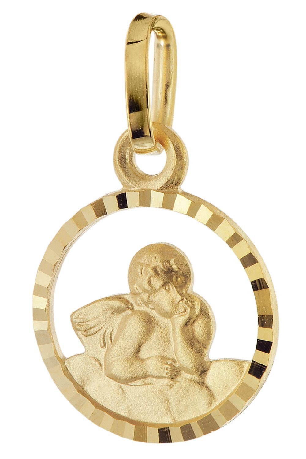 trendor Kette mit Anhänger Kinder-Anhänger Amor Gold 333/8K + vergoldete Silberkette