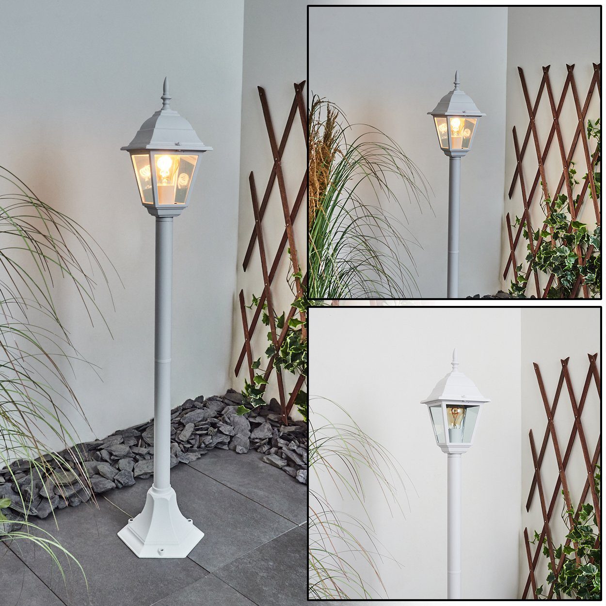 hofstein Pollerleuchte Wegeleuchte aus Metall/Glas in günstig online kaufen