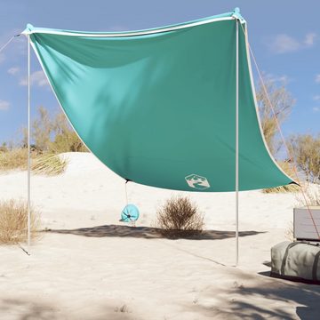 vidaXL Strandmuschel Strand-Schattenzelt mit Sandsäcken Grün 214x236 cm