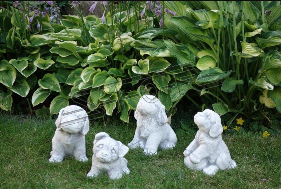 JVmoebel Garten Terrasse Hund Skulptur S103073 Deko Statue Figuren Skulptur Figur Dekoration Stein