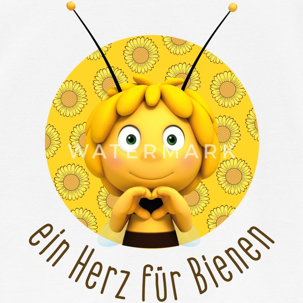 Spreadshirt T-Shirt Biene Maja Ein Herz Für Bienen Kinder T-Shirt (1-tlg)