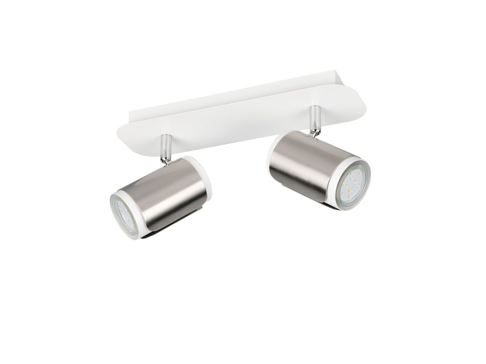 TRIO Leuchten LED Deckenspot, LED wechselbar, Warmweiß, Spotlampen Deckenstrahler Weiß Silber & Wandstrahler innen, Länge 30cm