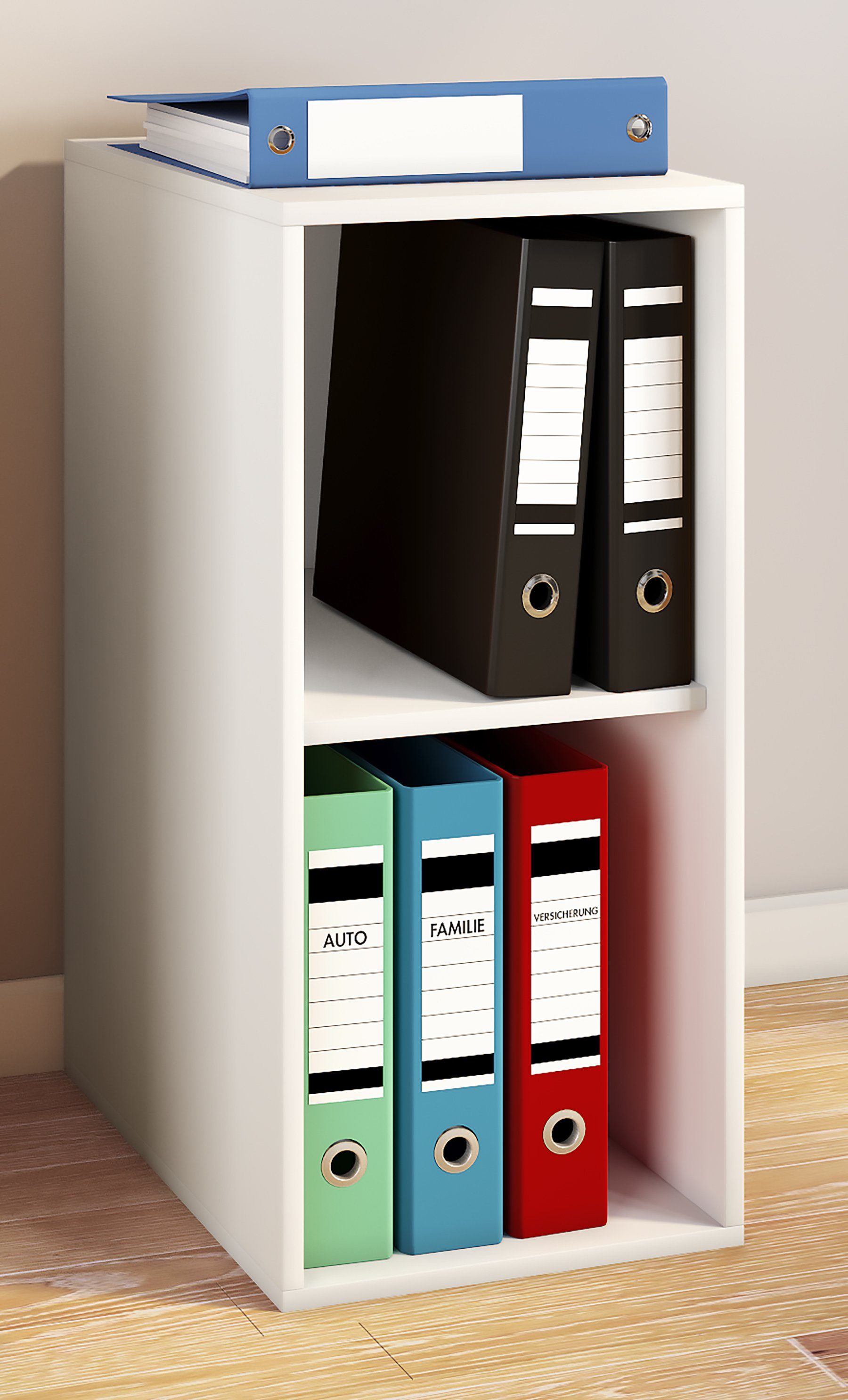VCM Standregal Bücherregal Lona H. 74 x B. 35 x T. 37 cm, Holzregal stehend, platzsparender Aktenschrank, CD DVD Aufbewahrung