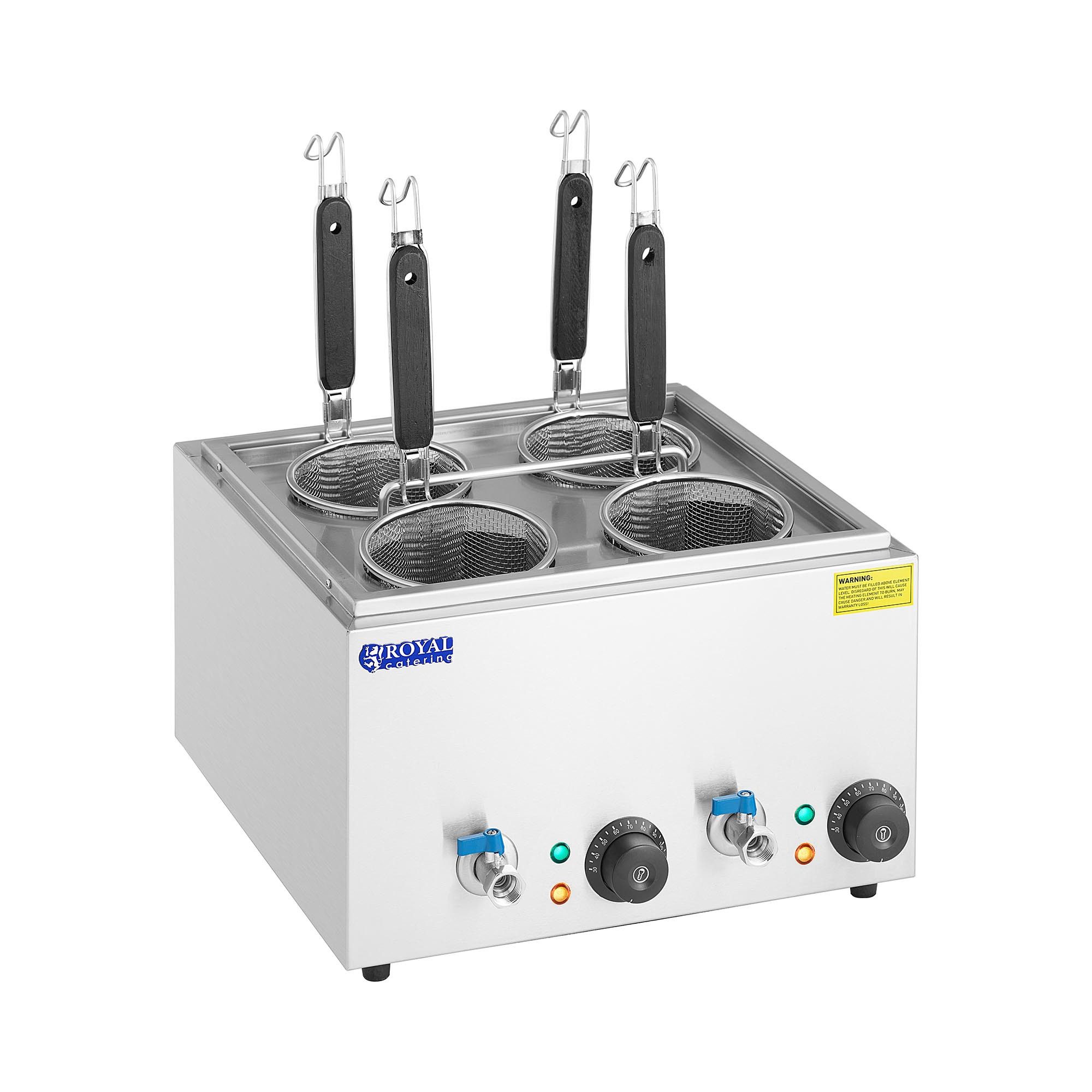 Royal Catering Spaghettitopf Nudelkocher mit 4 Körben Pastakocher Elektro Pasta-Station Edelstahl, Edelstahl, verschiedene Größen
