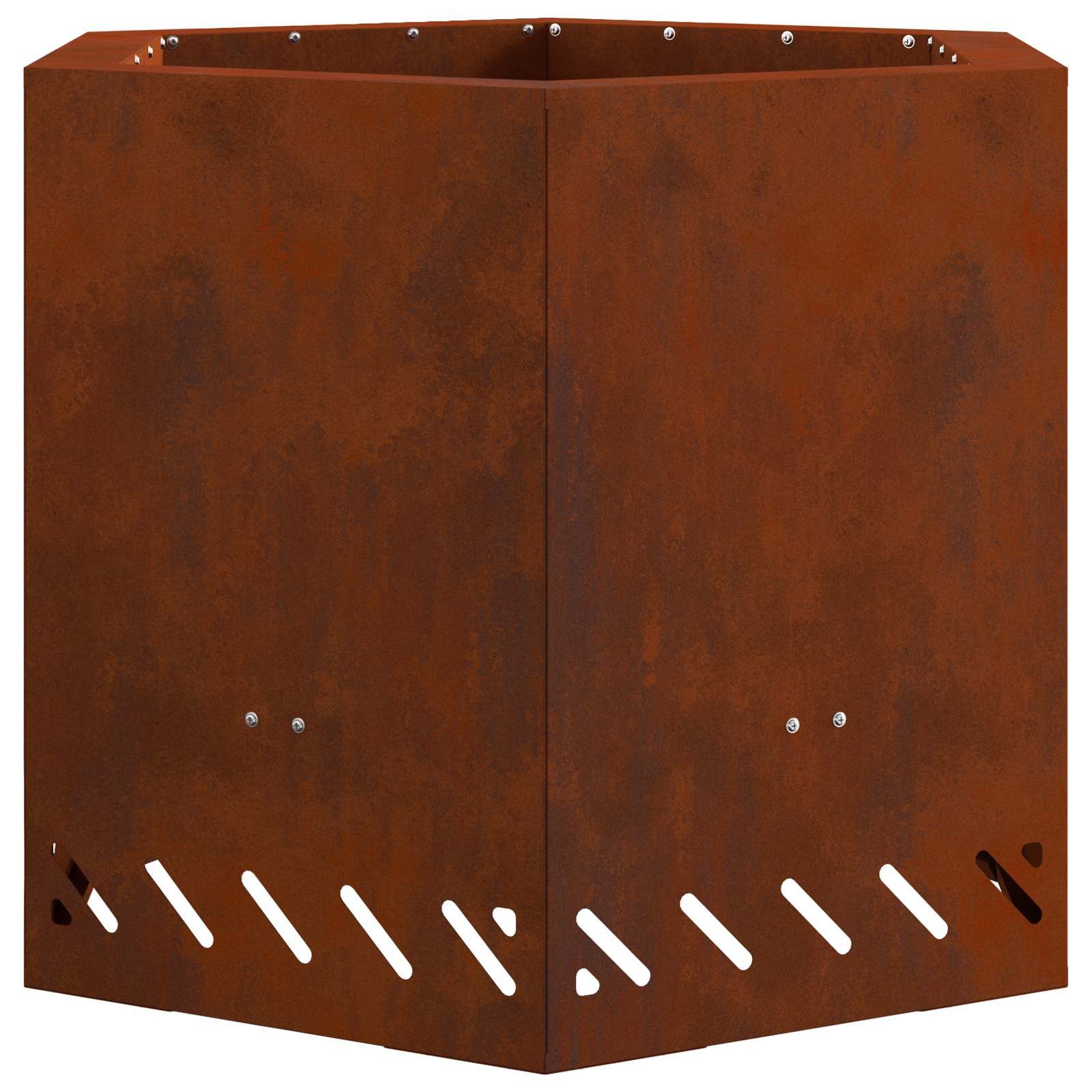 vidaXL Feuerstelle Rauchfreier Feuerkorb Braun 58 x 58 x 51 cm Wetterfeststahl, (1-St)