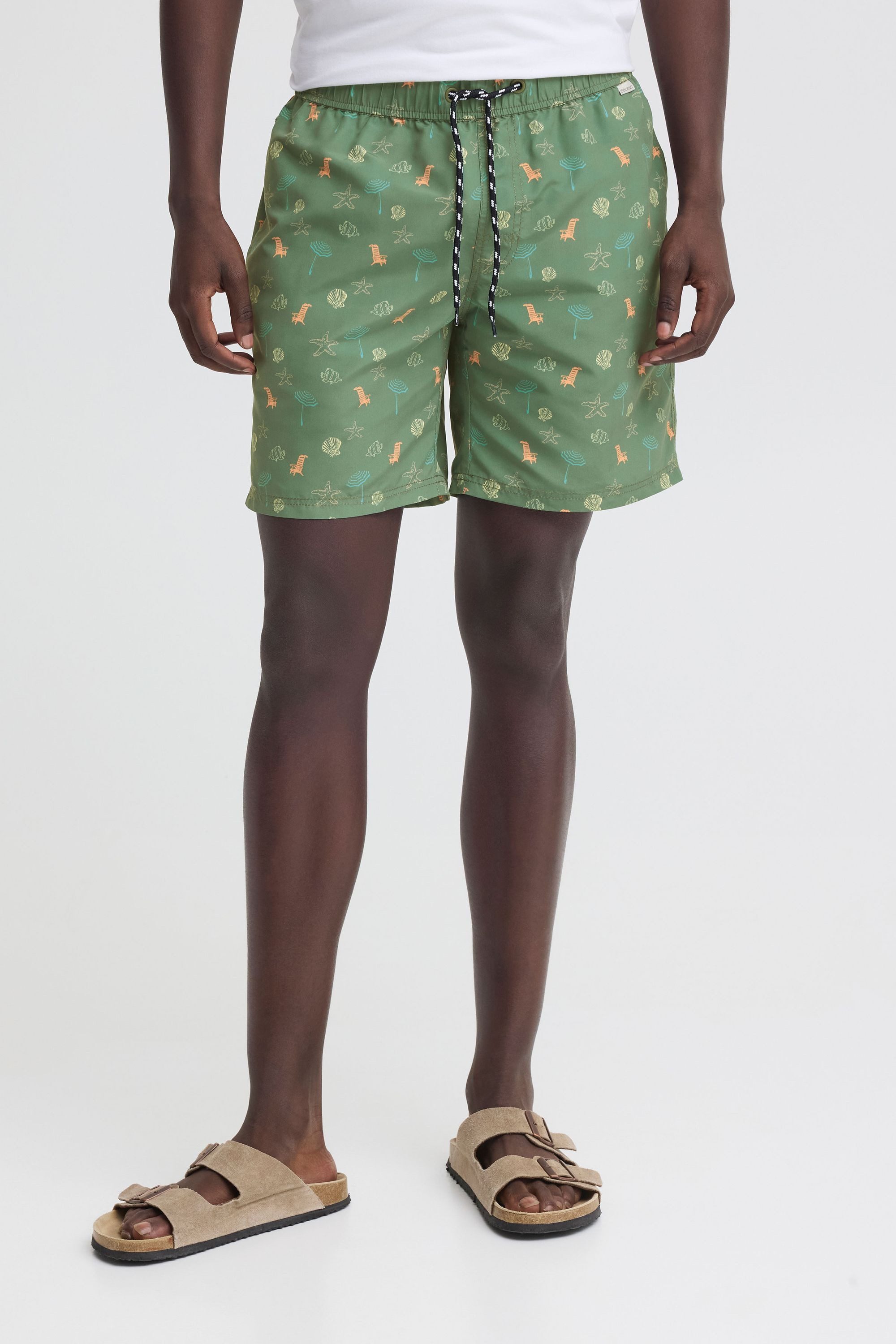 Blend Badeshorts BHRingwar Gemusterte Badeshorts mit elastischem Bund und Kordelzug