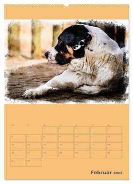 CALVENDO Wandkalender Hunde in Aquarell - Jahresplaner (Premium, hochwertiger DIN A2 Wandkalender 2023, Kunstdruck in Hochglanz)