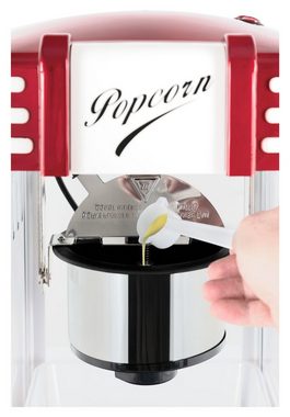 Stagecaptain Popcornmaschine PCM-300 Popcorn Maschine, Retro-Design - Kurze Aufheizzeit - Mit Dosierlöffeln
