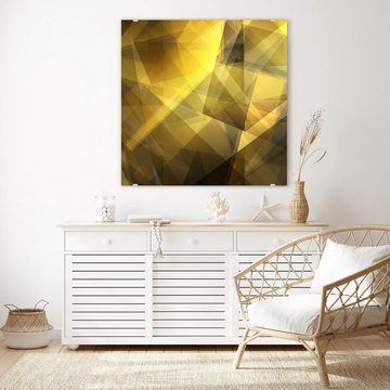 Primedeco Glasbild Wandbild Quadratisch Fraktales Muster mit Aufhängung, Abstrakt