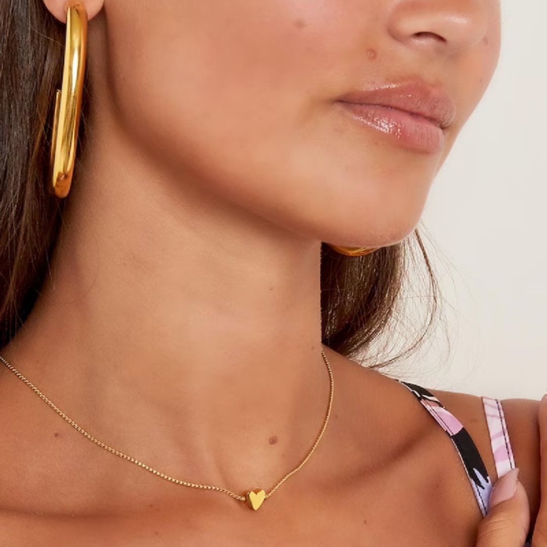 Edelstahlkette Damen Halskette 'Heart' gold