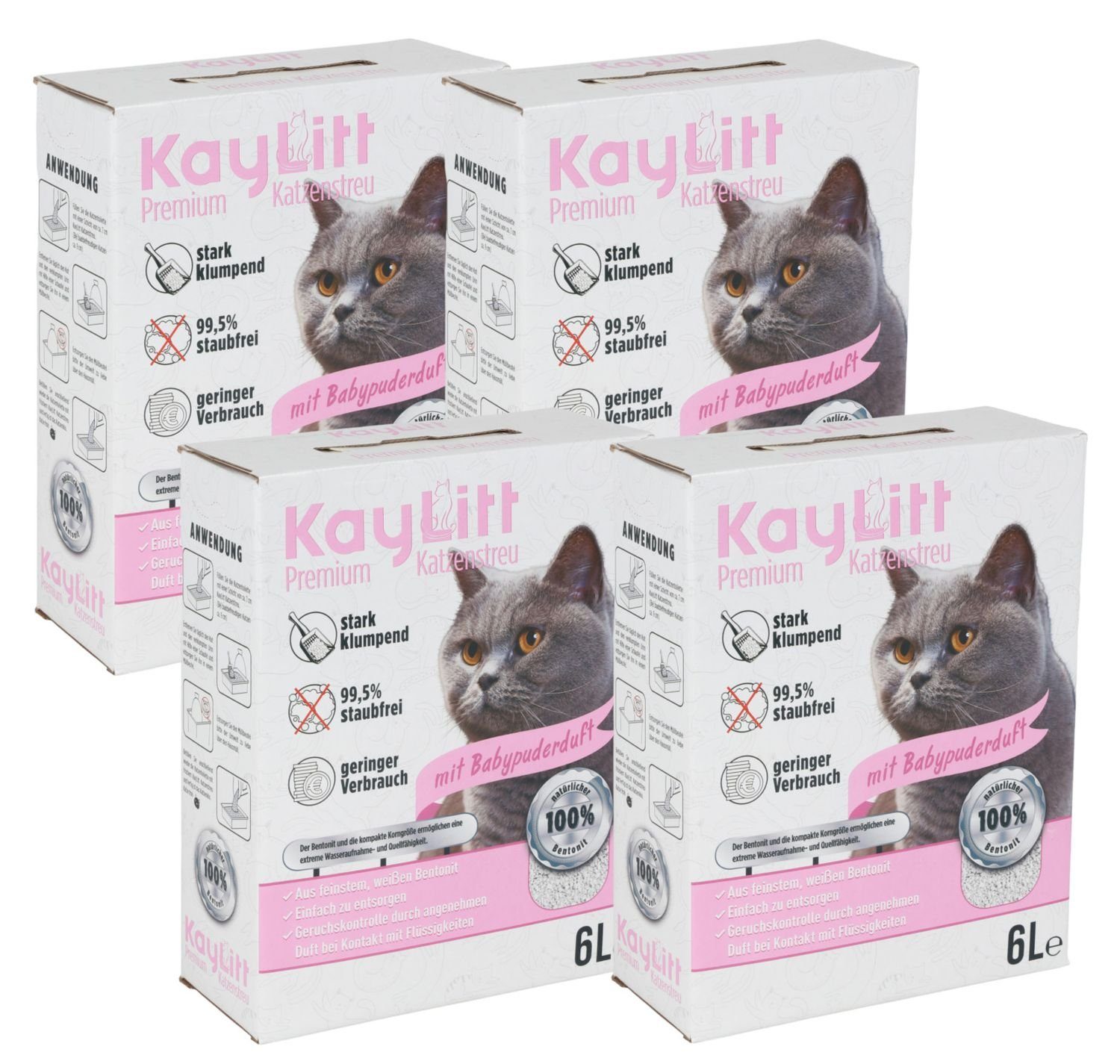 BURI Katzenstreu Katzenstreu 24L (20,8Kg) duftend Klumpstreu Haustierstreu Einstreu