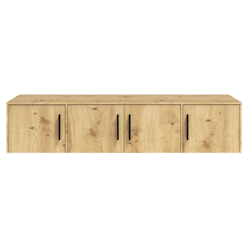 Lomadox Aufsatzschrank MOLLERUSA-132 für Kleiderschrank 197,6 cm breit, 4-türig, Eiche Artisan