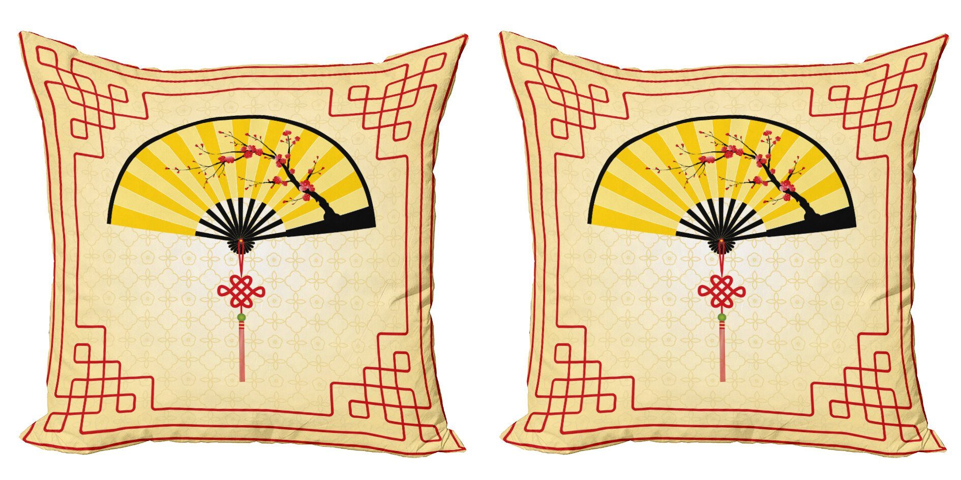 Kissenbezüge Modern Accent Doppelseitiger Digitaldruck, Abakuhaus (2 Stück), Asiatisch Cherry Blossom Orient