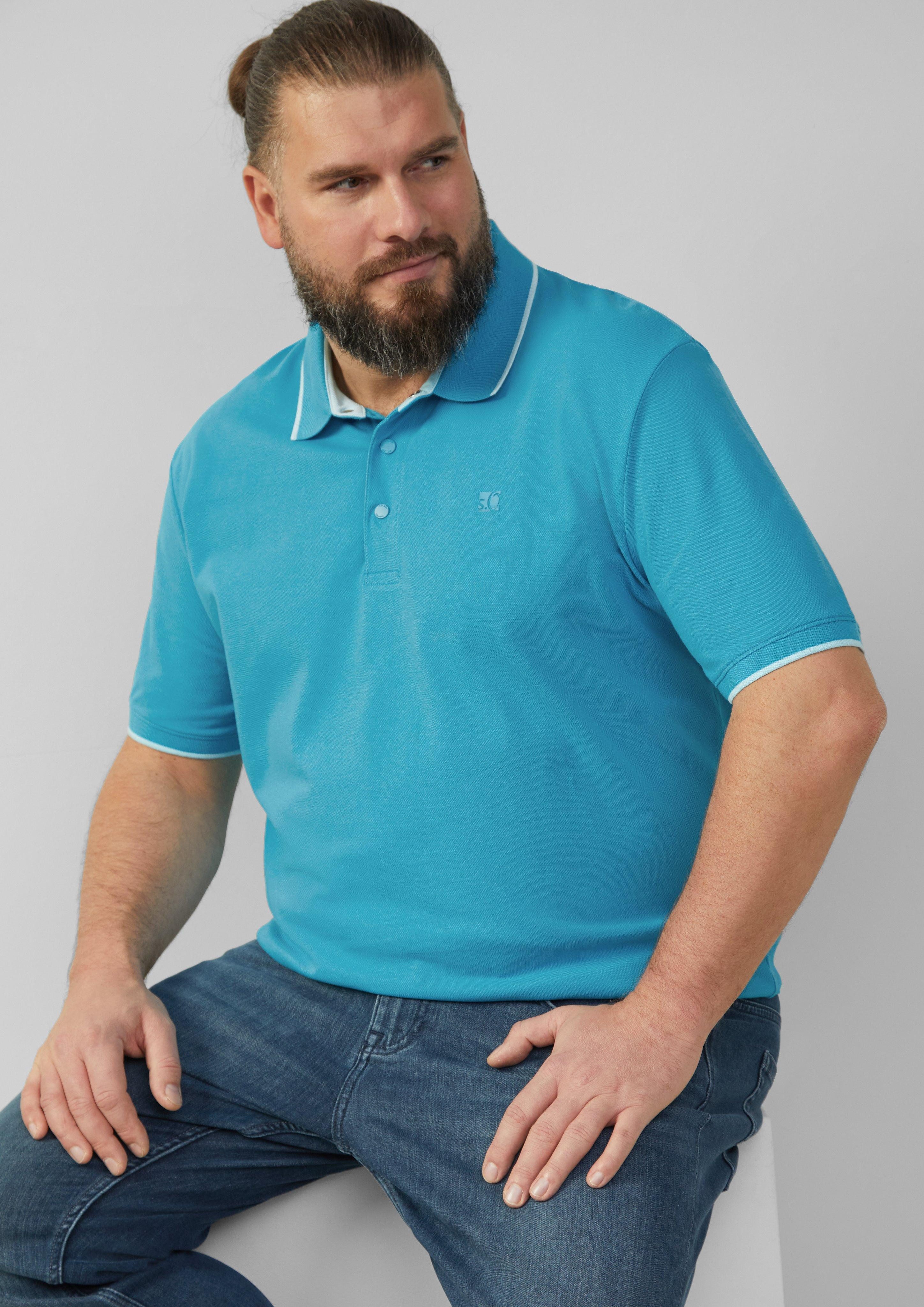 s.Oliver Kurzarmshirt Sportives Piqué-Poloshirt mit Kontrast-Details günstig online kaufen