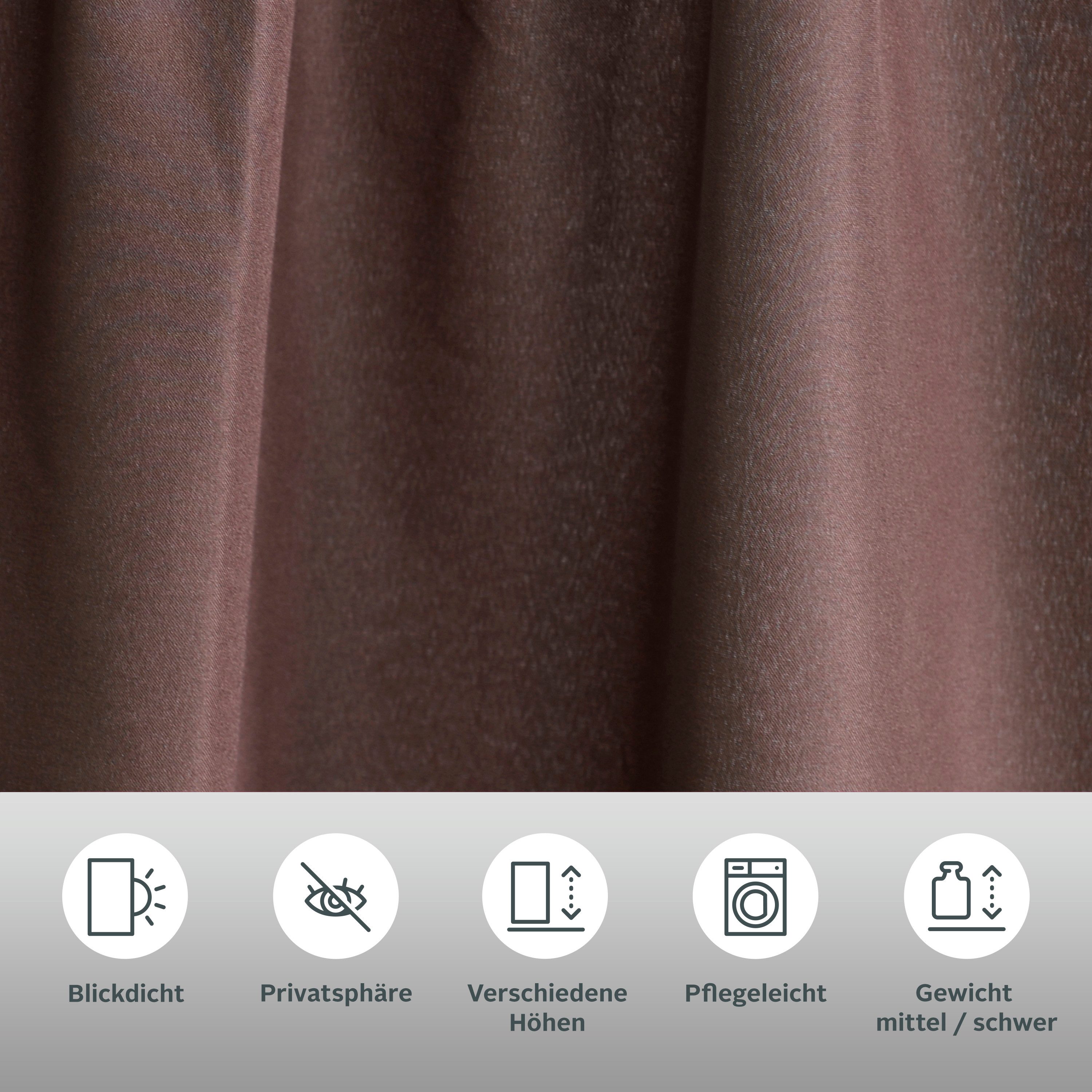 Bruno Banani Vorhang Lagan (2 St), Kräuselband, blickdicht, Polyester, 2-er Set, gewebt, Microfaser, versch. Größen, einfarbig, Bestseller