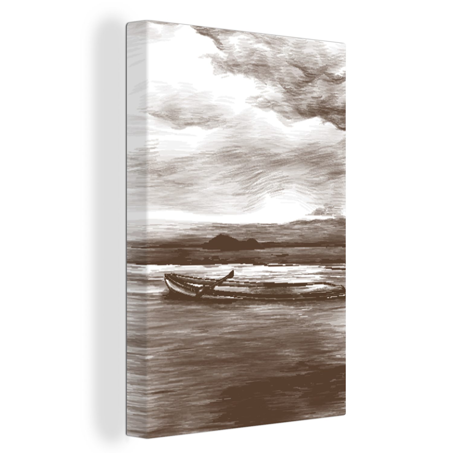 OneMillionCanvasses® Leinwandbild Boot - Luft - Wasser, (1 St), Leinwandbild fertig bespannt inkl. Zackenaufhänger, Gemälde, 20x30 cm