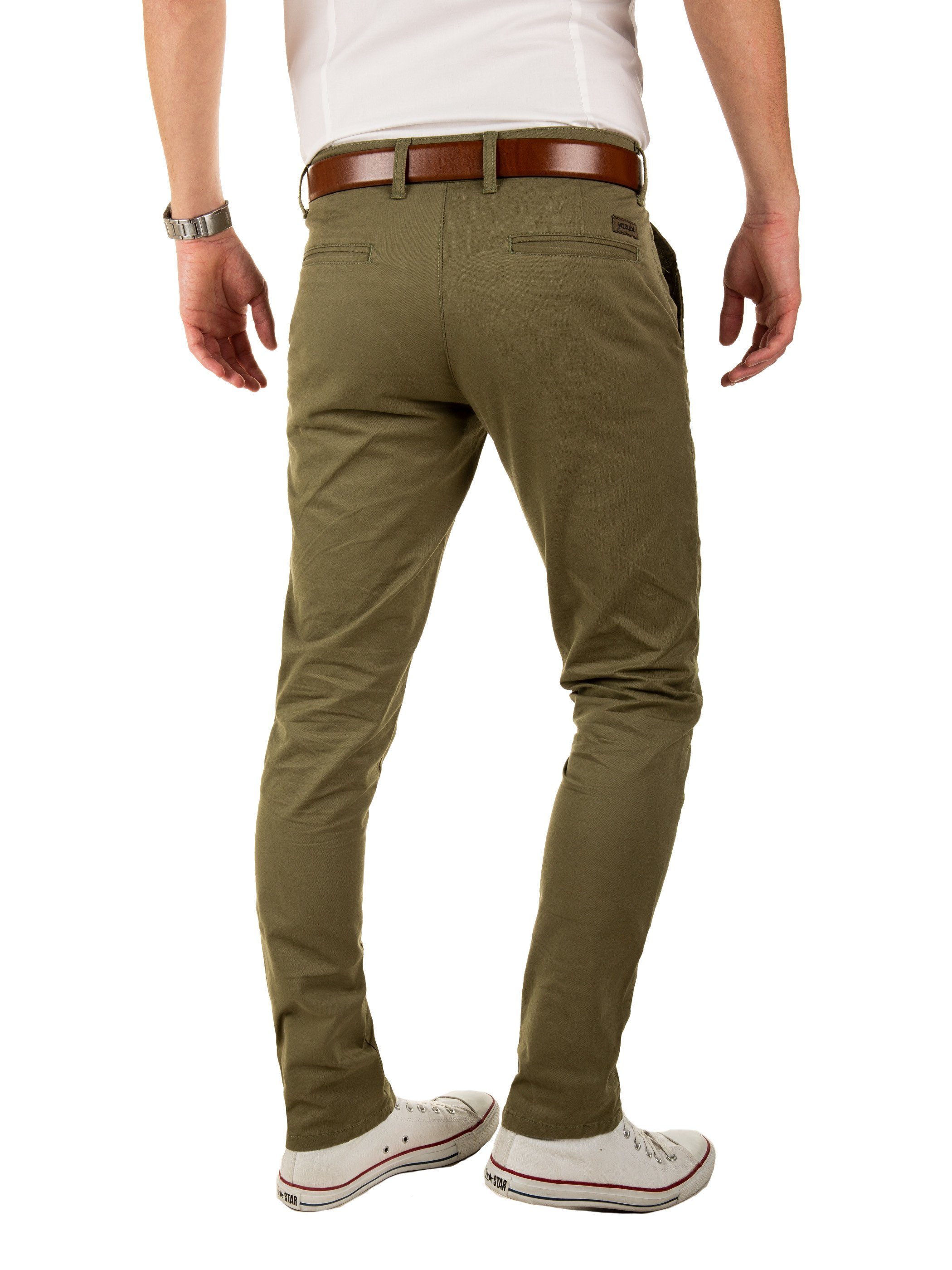 Yazubi Chinohose Modische Chino Hose Dustin von YAZUBI mit Gürtel bequeme Chinohose mit Gürtel