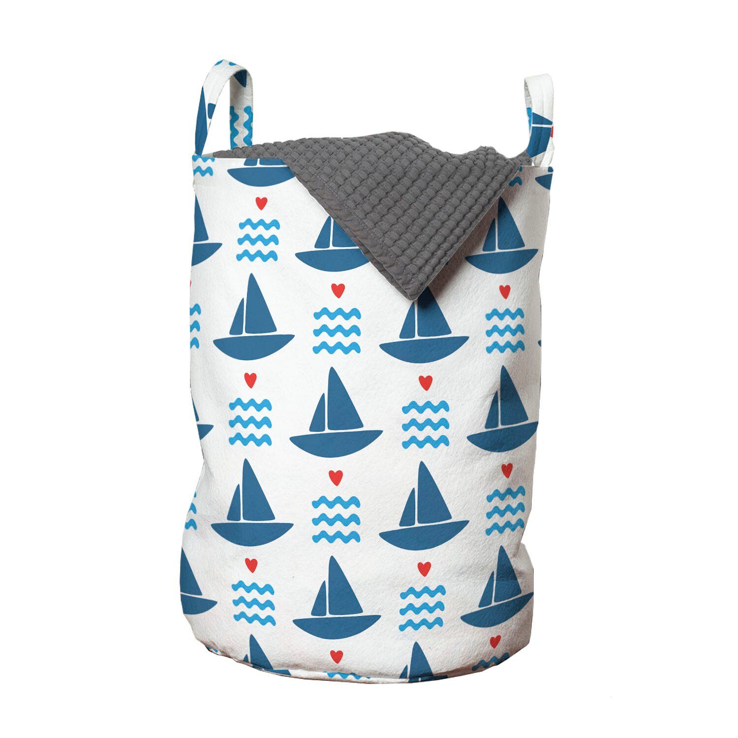 Abakuhaus Wäschesäckchen Wäschekorb mit Griffen Kordelzugverschluss für Waschsalons, Babydusche Pastellsegelboote | Wäschesäcke