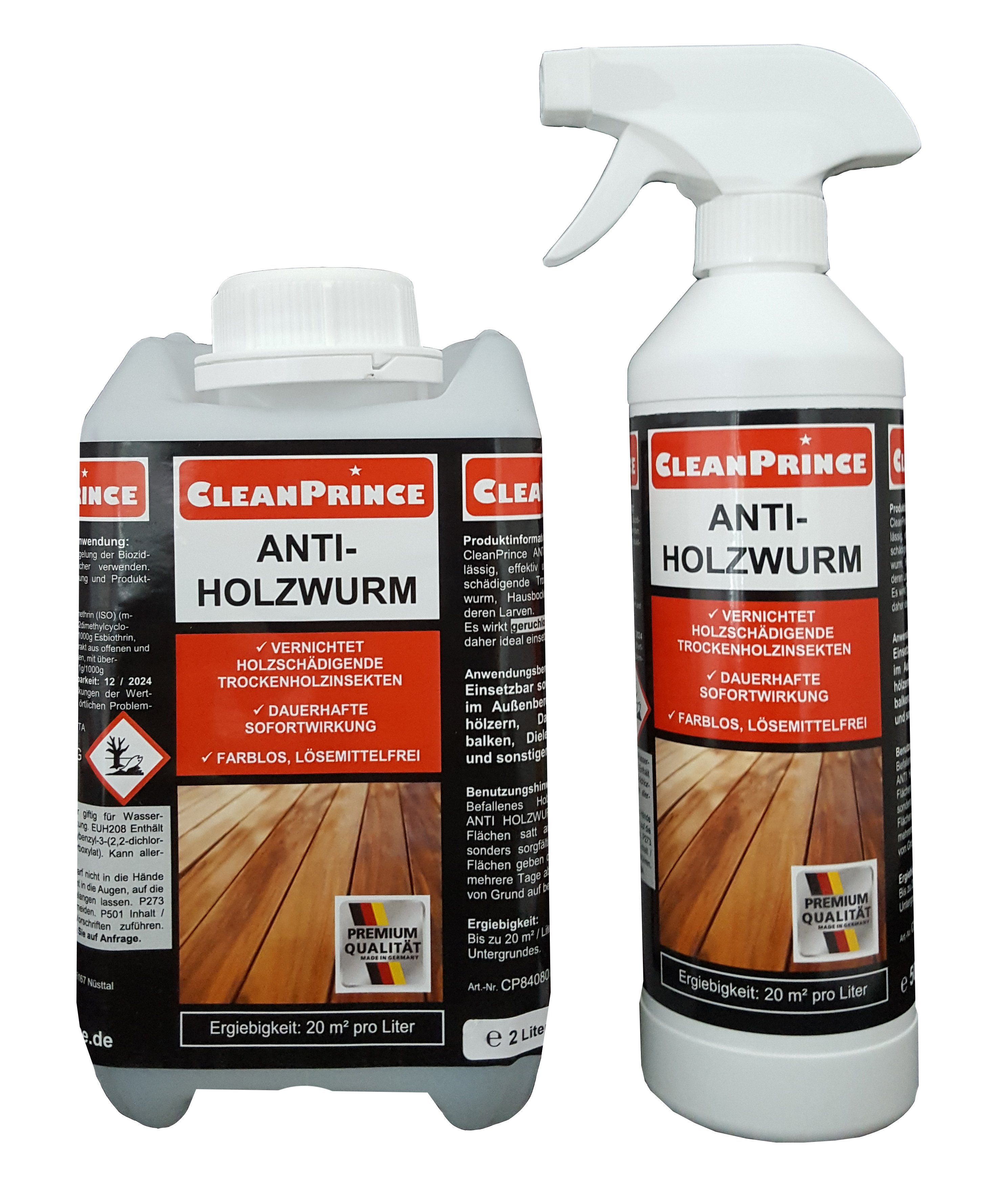 CleanPrince Holzwurm-Ex Anti Holzwurm Spray Holzwurm-Ex Holzfliegen