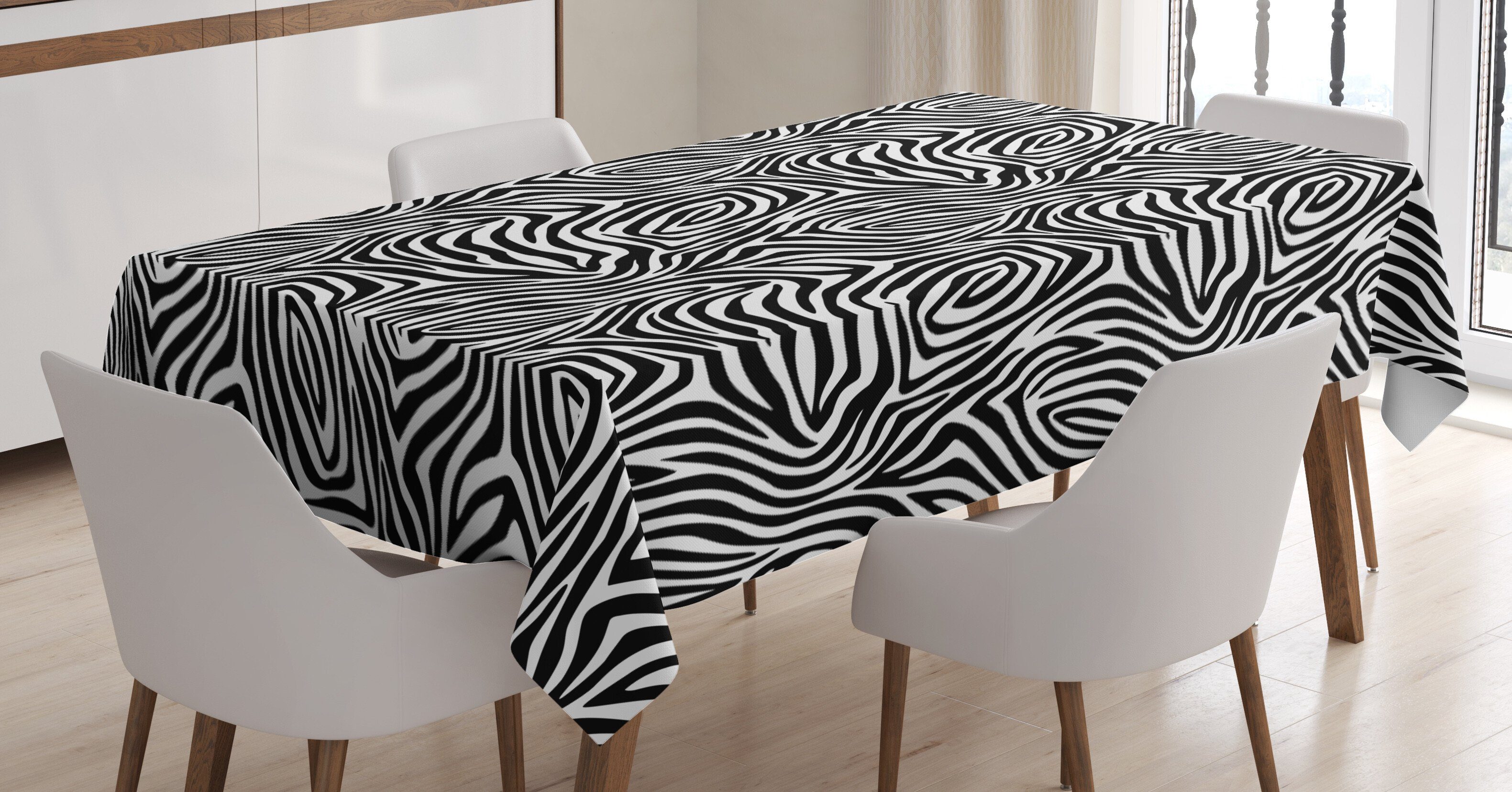 Waschbar geeignet Für den Farbfest Streifen Tischdecke Abakuhaus Klare Farben, Bereich Außen Zebra-Haut-Muster