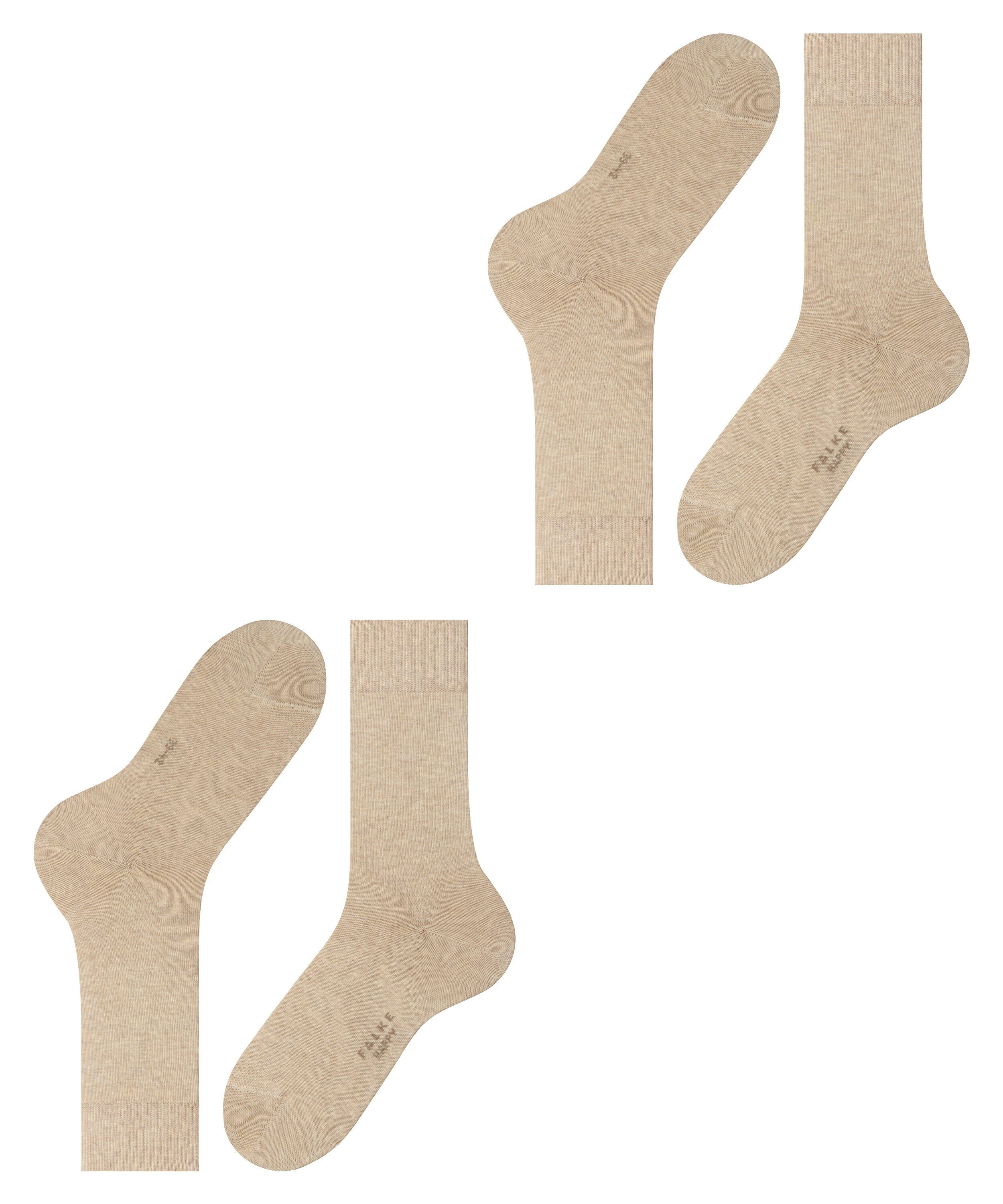 sand mel. Happy (4650) 2-Pack FALKE Socken (2-Paar)