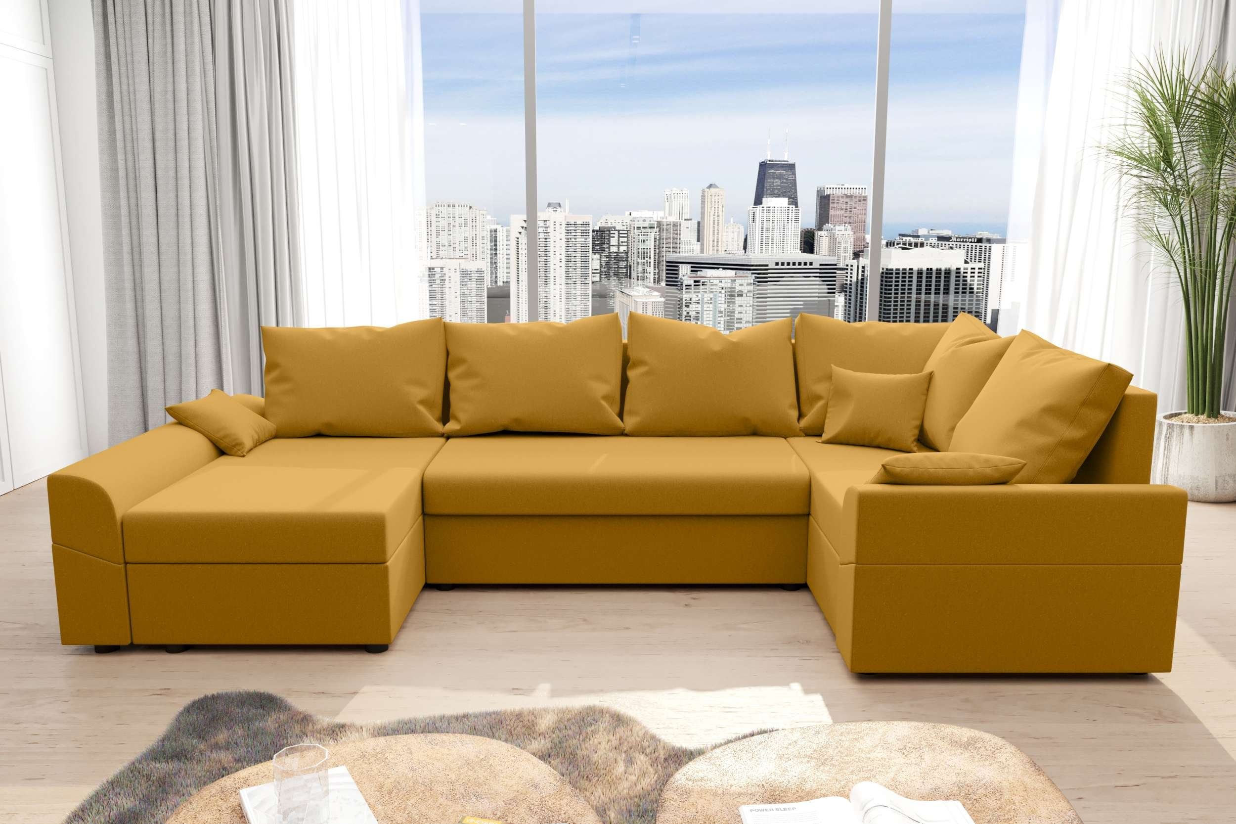 Sitzkomfort, Stylefy U-Form, mit Modern Bettkasten, mit Wohnlandschaft Sofa, Bettfunktion, Design Bailey, Eckcouch,