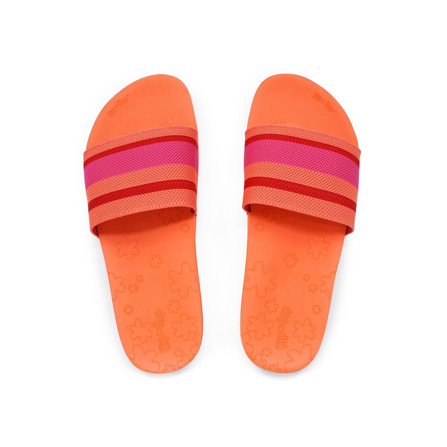 (30519) multi orange Sandale Flip Flop pool*knit