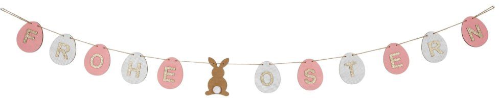 Girlande »Frohe Ostern«, aus Pappe und Sperrholz, mit Glitzerakzenten-Otto