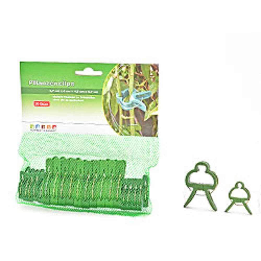 HundB Rankhilfe Pflanzenclips 20 Stück, 2 Größen, Schwarz Grün Sortiment, 20 St., 20-teilig, Pflanzenhalter Pflanzenklemmen Pflanzenbinder Pflanzenbefestiger Clips