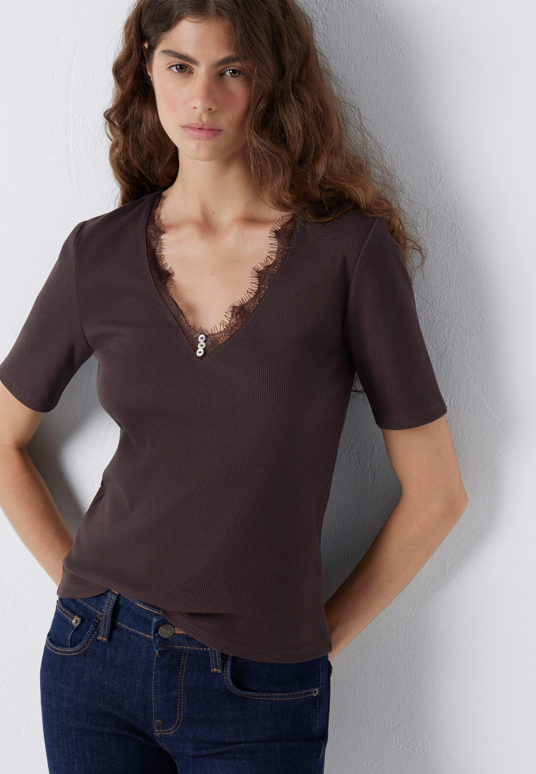 Mavi V-Shirt FASHION JERSEY Spitzen Top