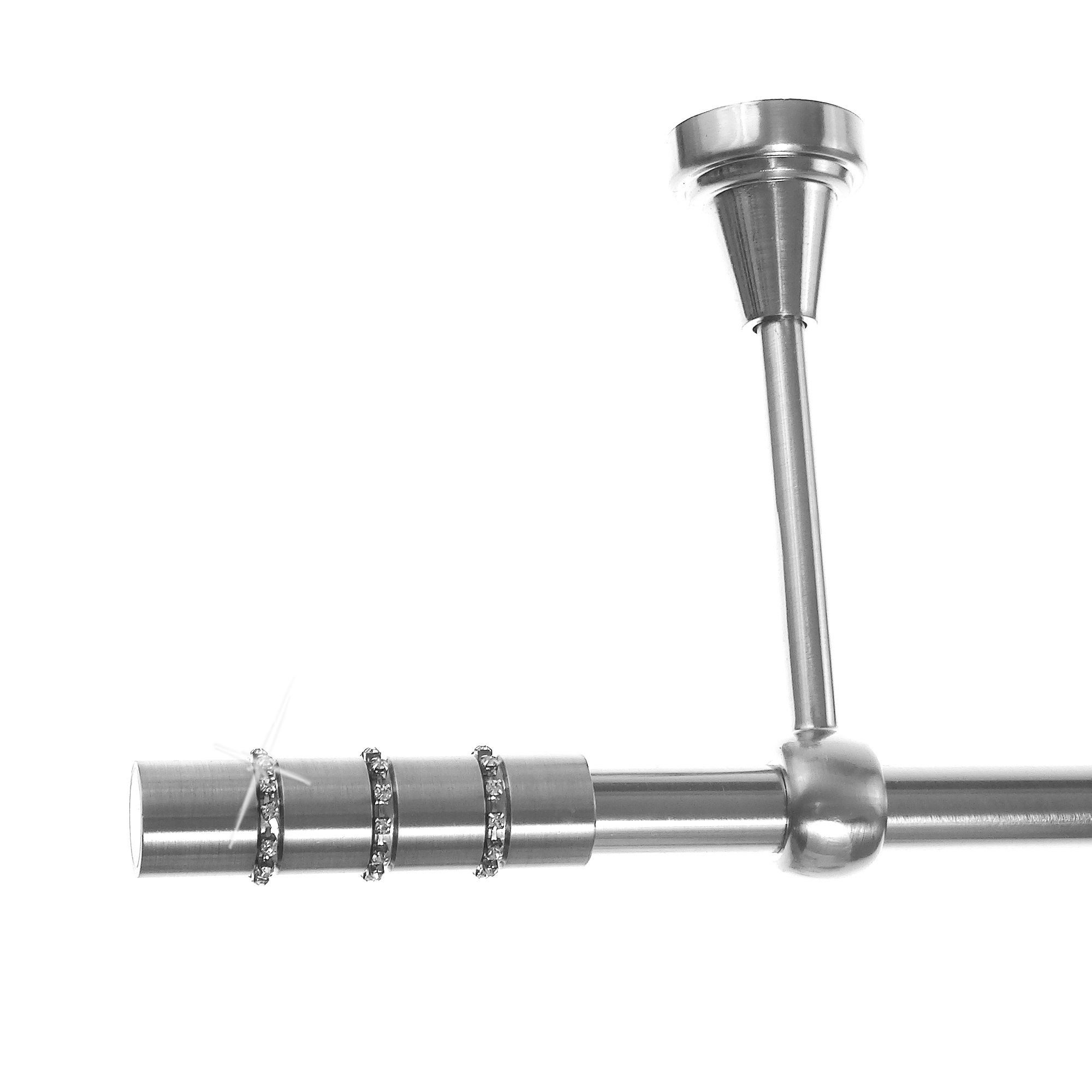 BASIT Gardinenstange Edelstahloptik 19mm mit Deckenträgern günstig online kaufen