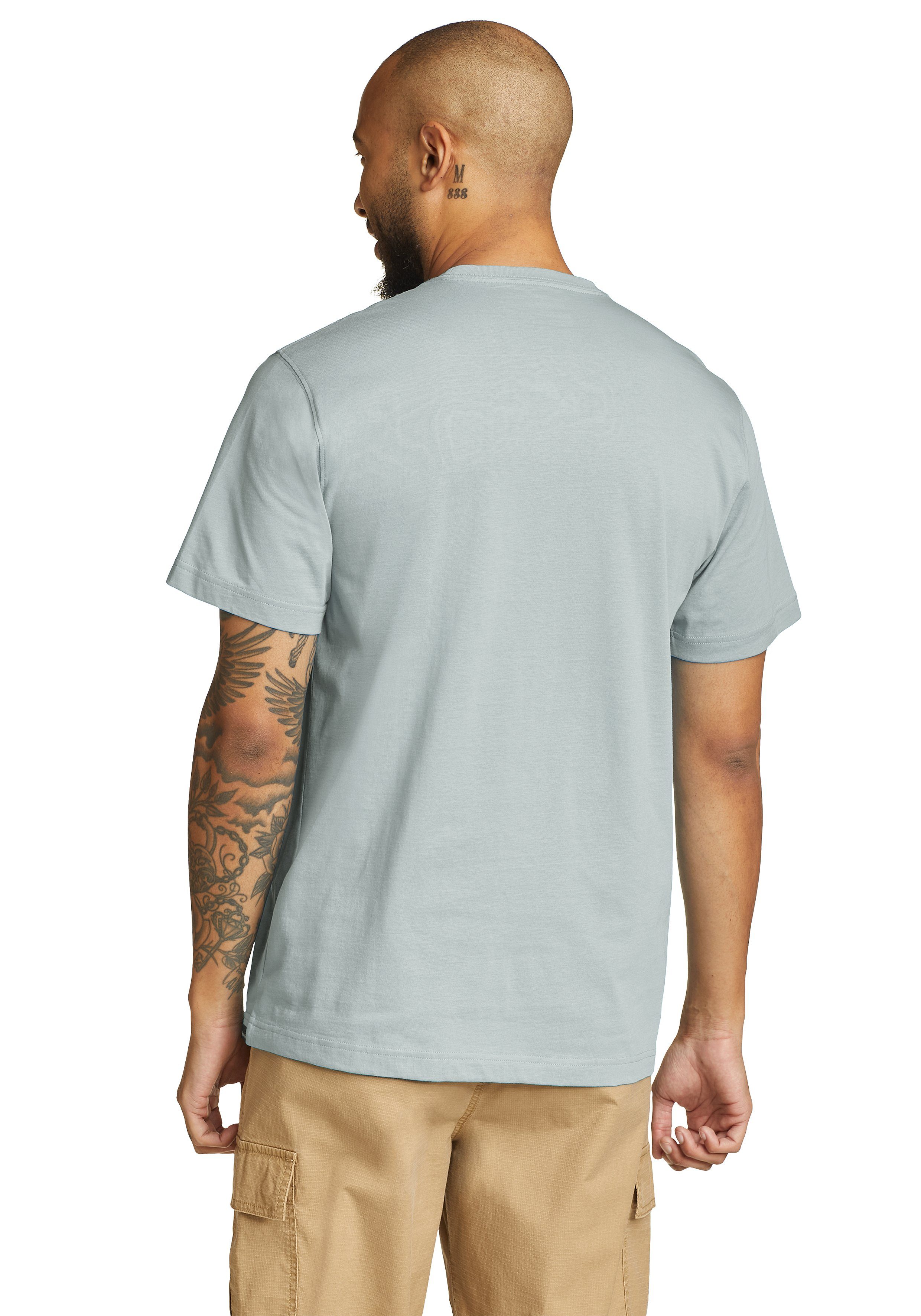 Eddie Bauer T-Shirt Legend Wash Tasche Kurzarm Seladongrün Baumwolle - mit 100% Shirt Pro
