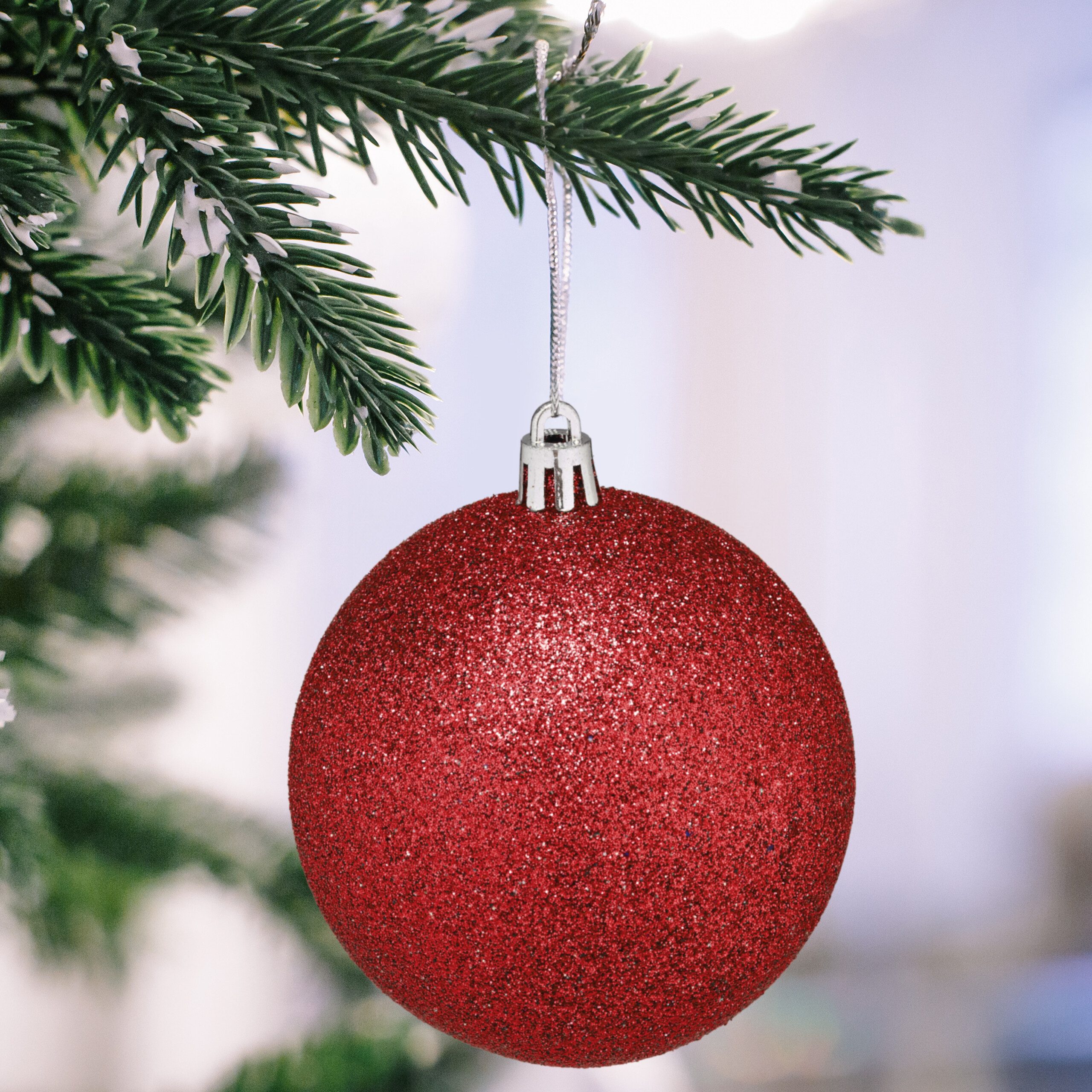 relaxdays Weihnachtsbaumkugel Weihnachtskugeln im 110er Set, rot