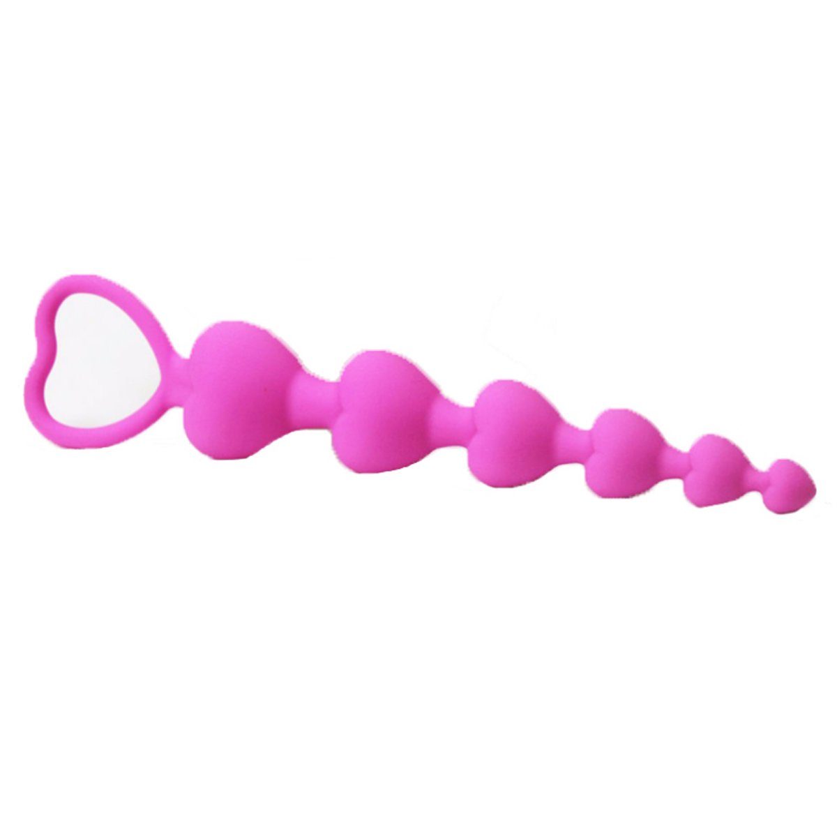 TPFSecret Analkette mit Herz Kugeln für Männer und Frauen, ergonomische große 18,5cm Anal Kugelkette, mit 6 Kugeln und unterschiedlichem Durchmesser - Farbe: Rosa