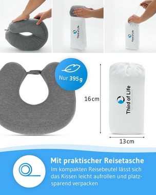 Third of Life Nackenhörnchen Viskoschaum Nackenkissen RONDAR, Reise-Kissen aus ergonomischem Memory-Foam gegen Nackenschmerzen