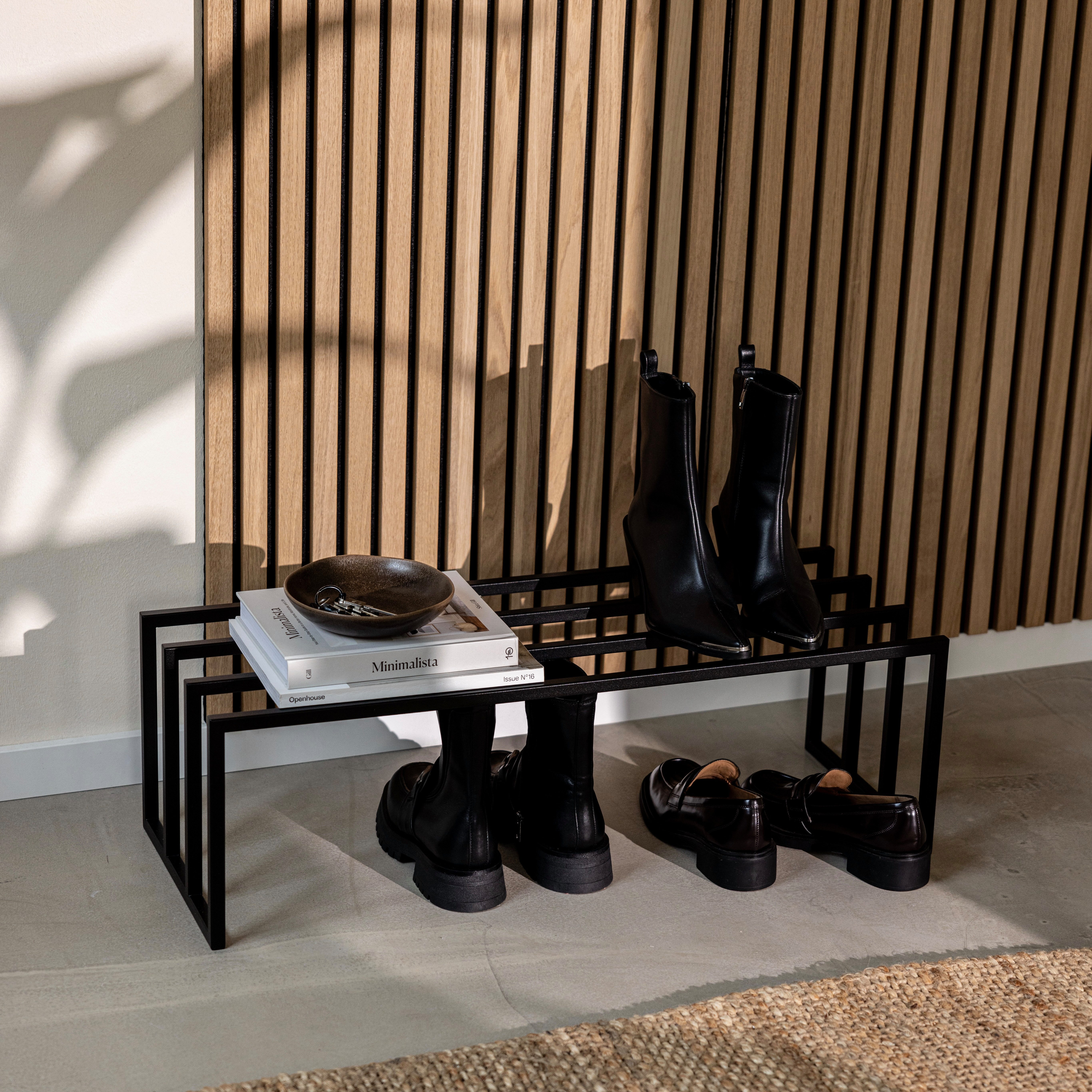 Metallbude Schuhregal BOVI, Designschuhregal aus Metall für 6 Schuhpaare, robust