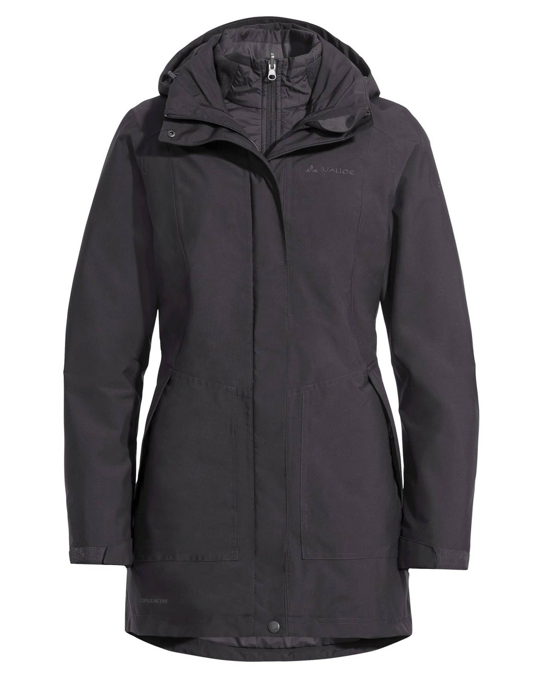 Outdoorjacke (1-St) Damen Doppeljacke PARKA grau 3-IN-1 IDRIS VAUDE (231)