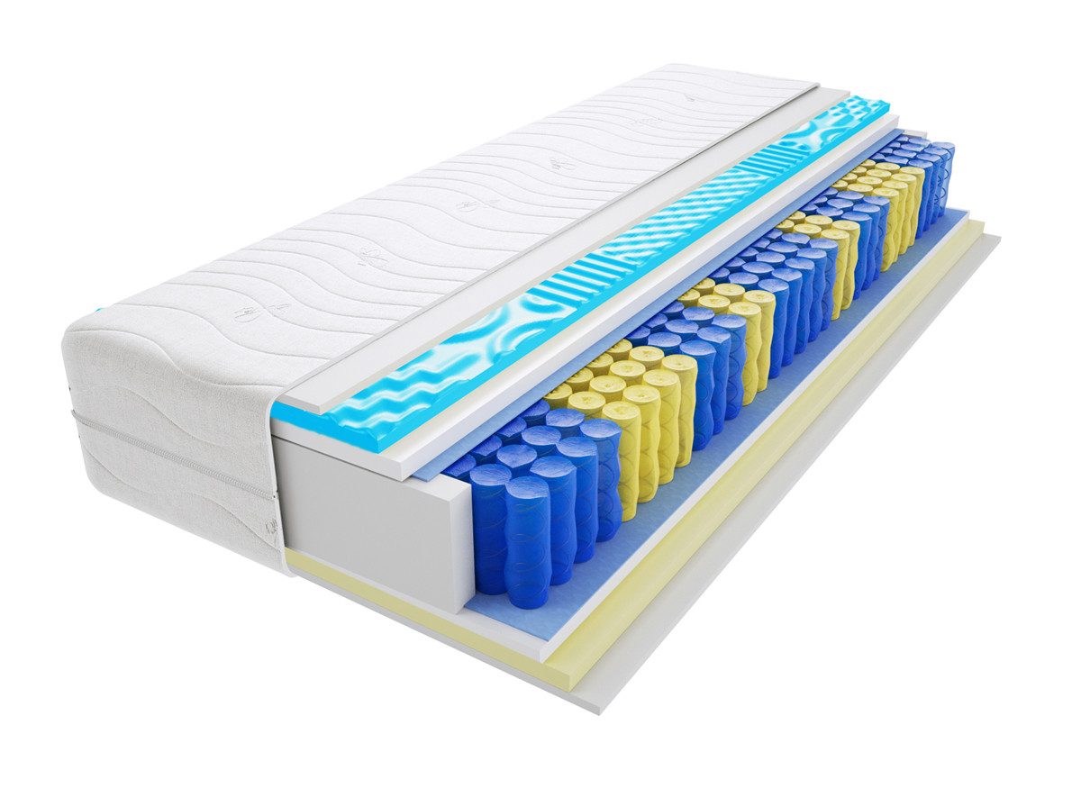 Taschenfederkernmatratze Matratzen, Taschenmatratzen Proto Visco Molet 130x210 cm -viele Größen, Godre, 21 cm hoch