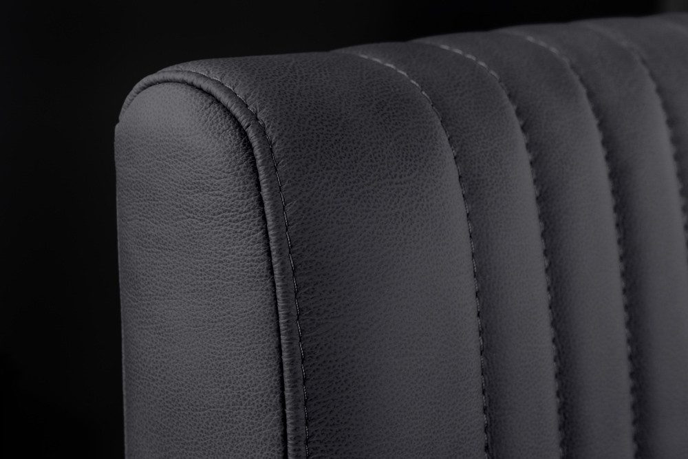 riess-ambiente Freischwinger BIG ASTON schwarz – Echtleder, Taschenfederkern, Metall (Einzelartikel, 1 St), inkl. Armlehne für hohen Sitzkomfort – ideal für Dei – Bild 5 von 5