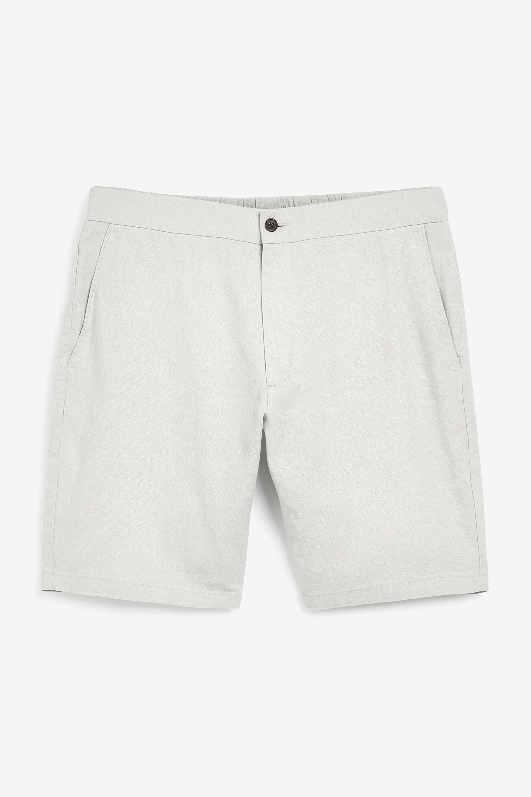Next Shorts Hose aus Leinengemisch mit Gummibund (1-tlg) Light Grey