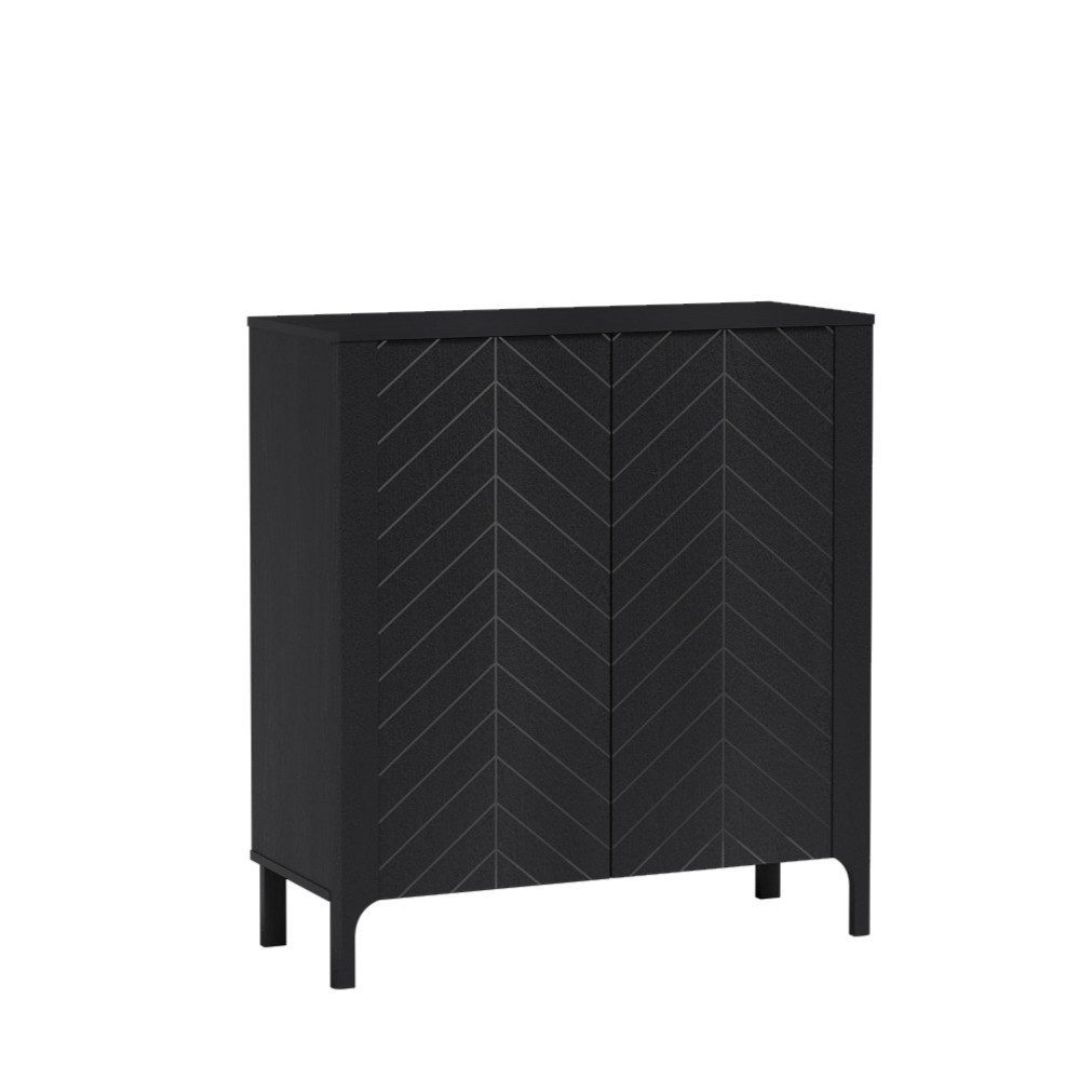 Masseno Kommode ALICANTE 103 cm Sideboard mit 2 Türen Schwarz